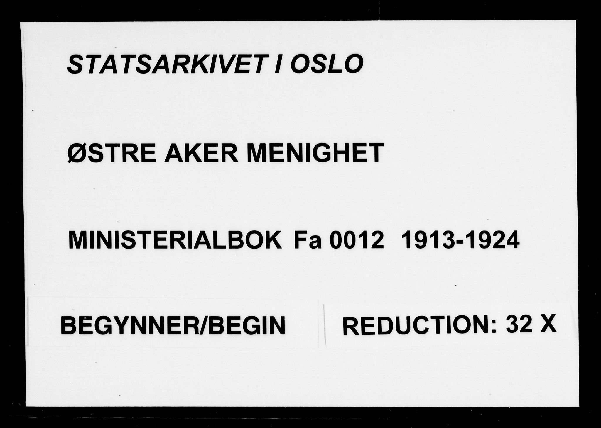 Østre Aker prestekontor Kirkebøker, SAO/A-10840/F/Fa/L0012: Parish register (official) no. I 12, 1913-1924