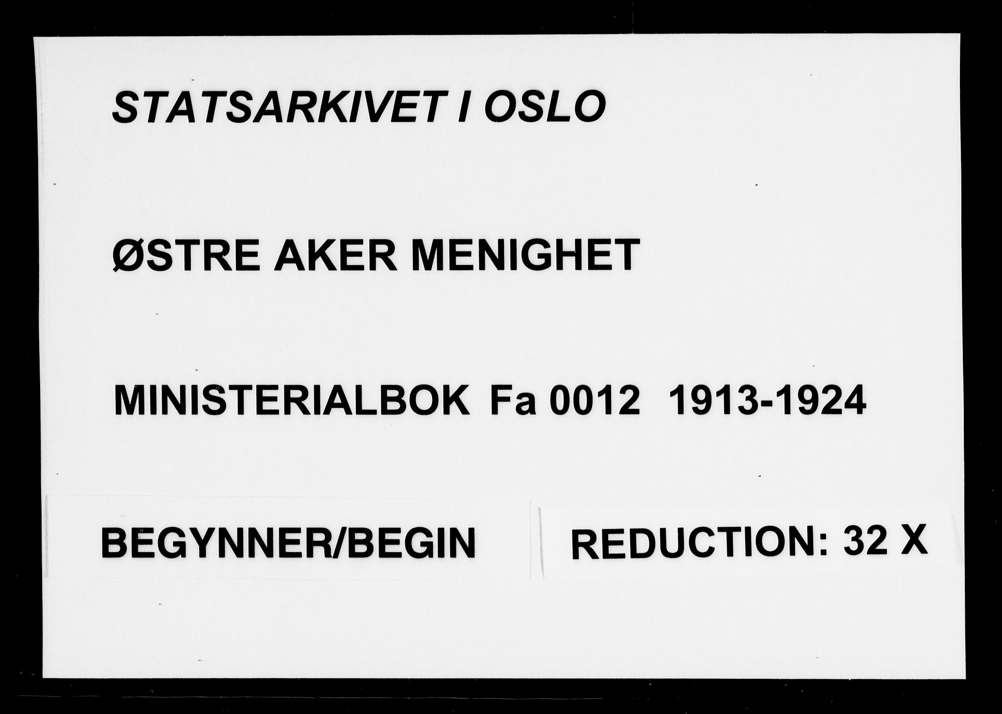 Østre Aker prestekontor Kirkebøker, AV/SAO-A-10840/F/Fa/L0012: Parish register (official) no. I 12, 1913-1924