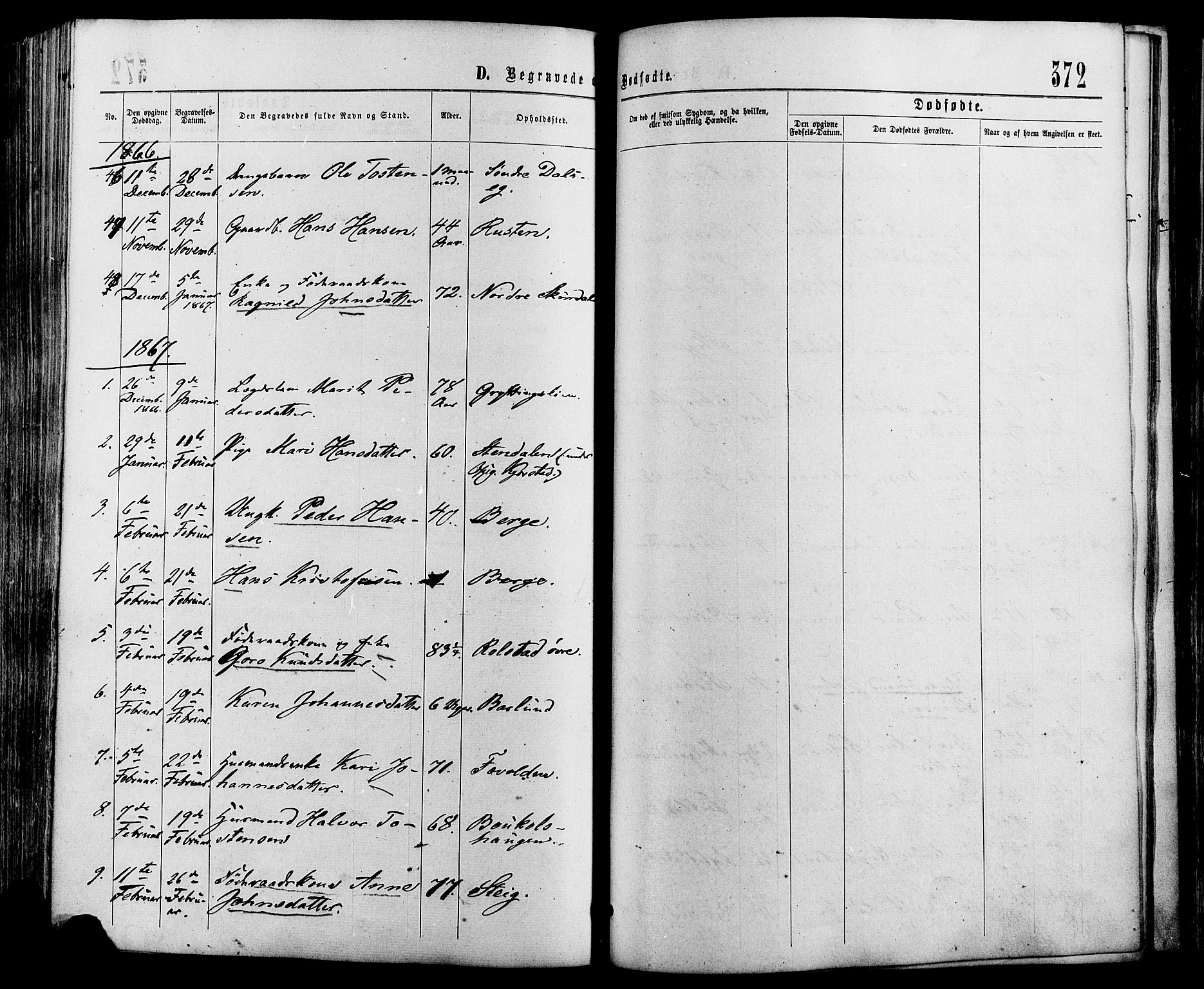 Sør-Fron prestekontor, SAH/PREST-010/H/Ha/Haa/L0002: Parish register (official) no. 2, 1864-1880, p. 372