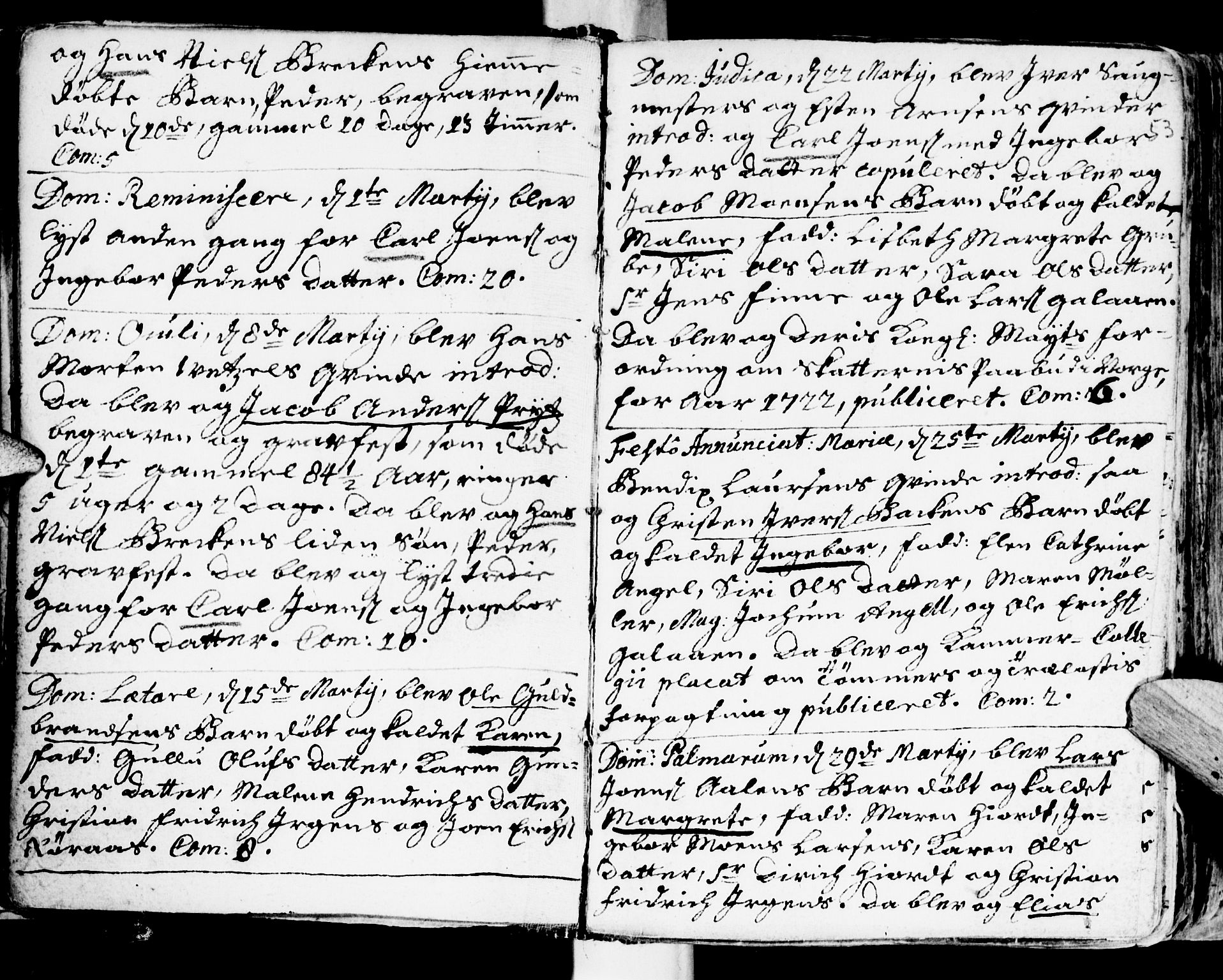 Ministerialprotokoller, klokkerbøker og fødselsregistre - Sør-Trøndelag, SAT/A-1456/681/L0924: Parish register (official) no. 681A02, 1720-1731, p. 52-53