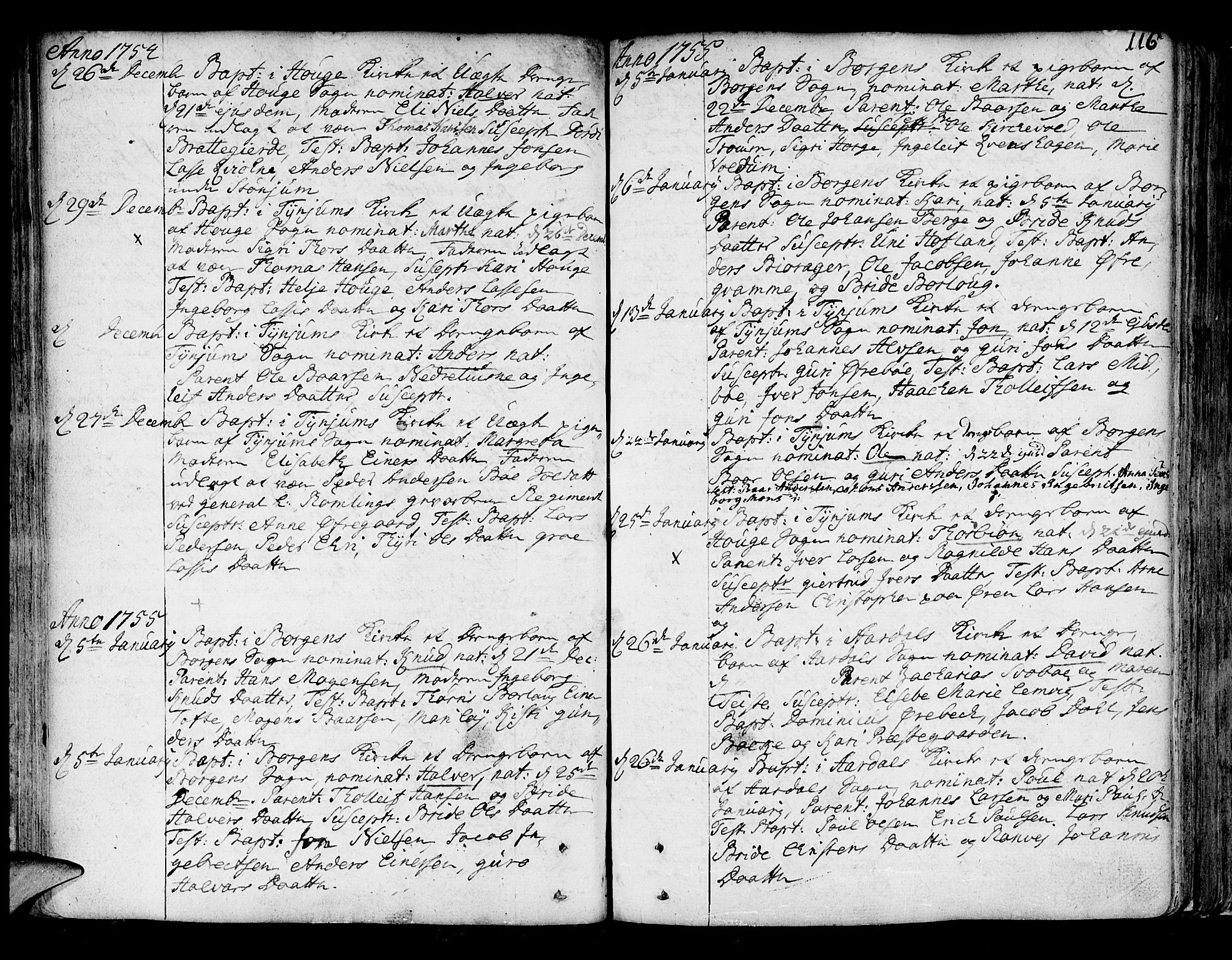 Lærdal sokneprestembete, SAB/A-81201: Parish register (official) no. A 2, 1752-1782, p. 116