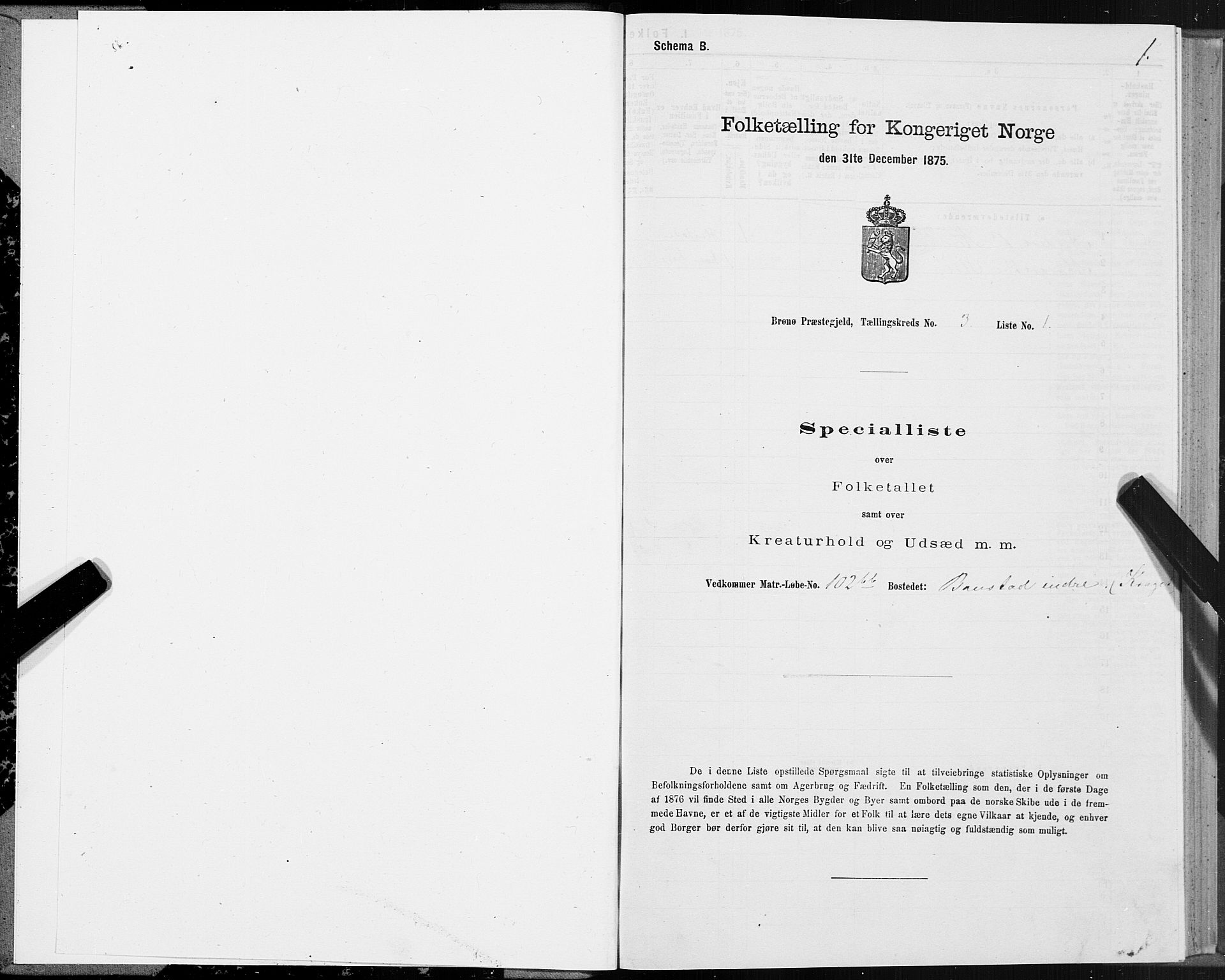 SAT, 1875 census for 1814P Brønnøy, 1875, p. 2001