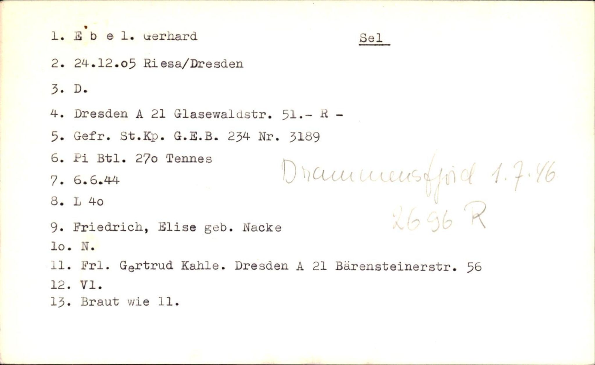 Hjemsendte tyskere , AV/RA-RAFA-6487/D/Db/L0009: Dethoff-Erfurth, 1945-1947, p. 662