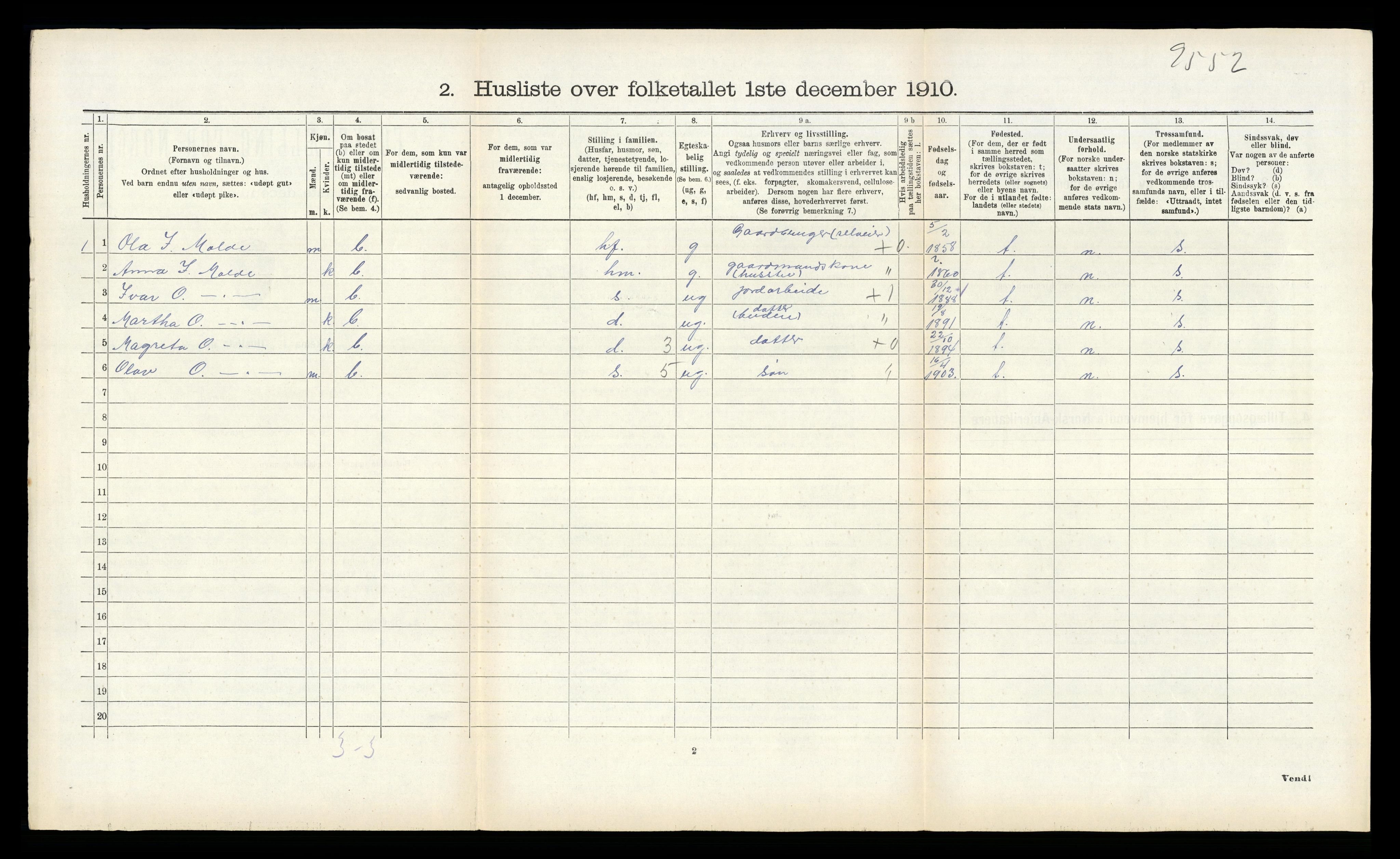 RA, 1910 census for Lærdal, 1910, p. 419