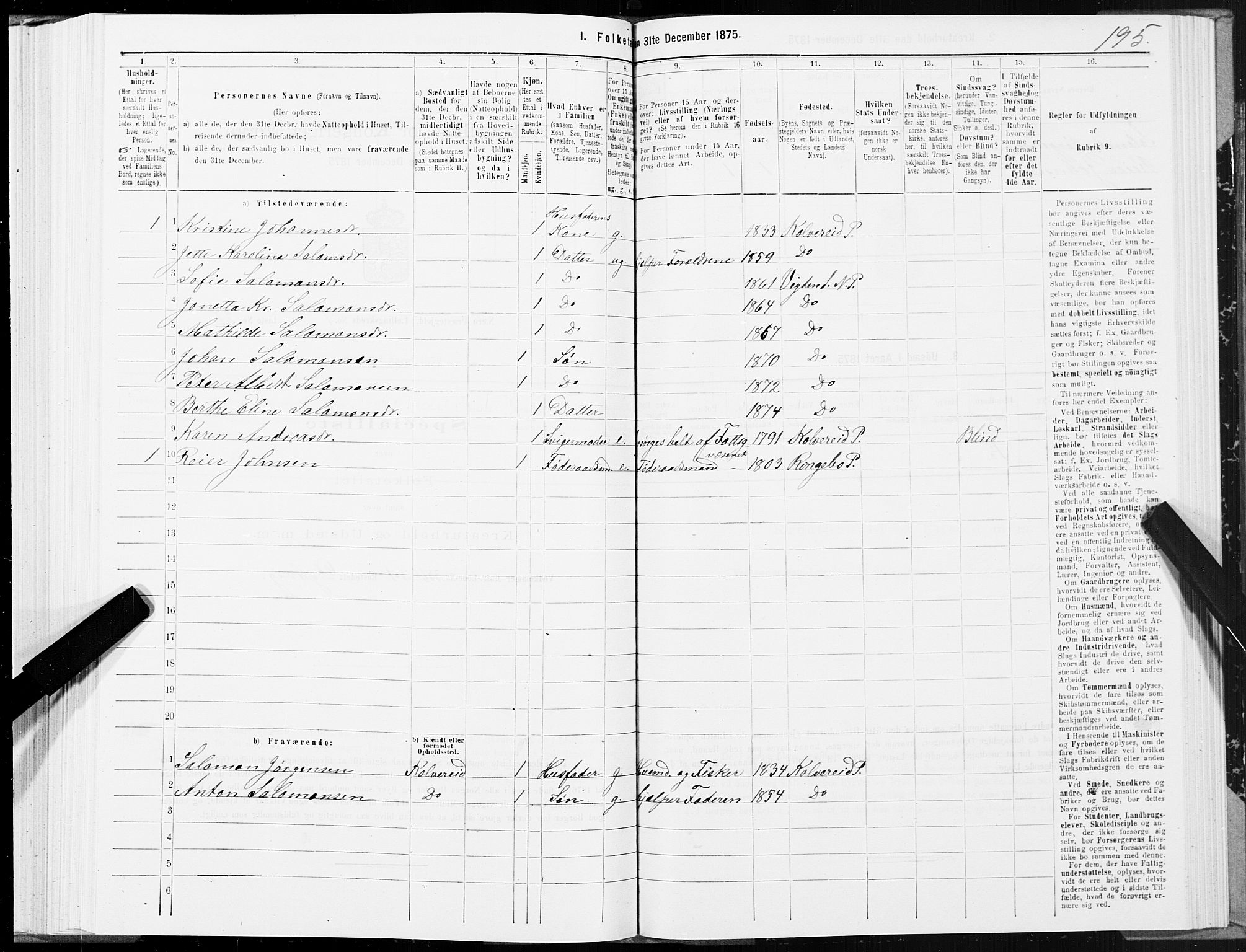 SAT, 1875 census for 1751P Nærøy, 1875, p. 3195