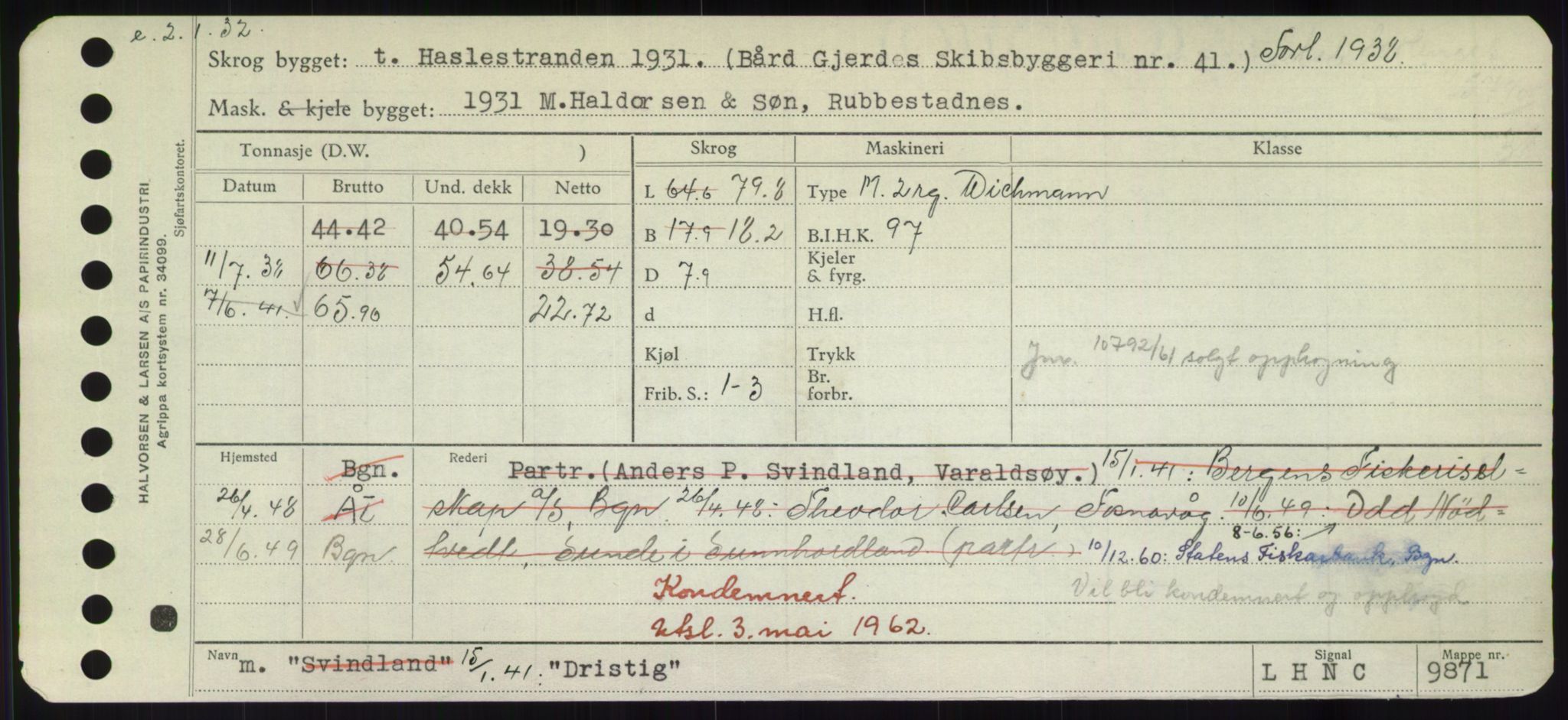 Sjøfartsdirektoratet med forløpere, Skipsmålingen, RA/S-1627/H/Hd/L0008: Fartøy, C-D, p. 641