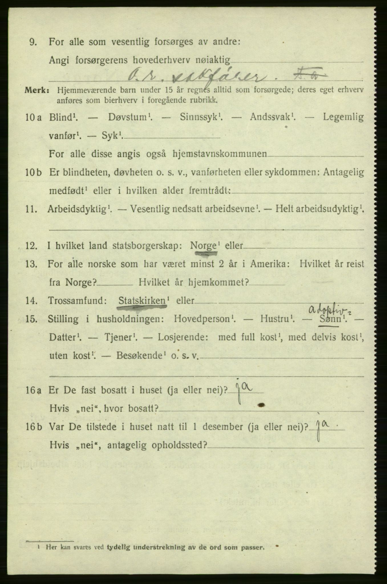 SAB, 1920 census for Florø, 1920, p. 1527