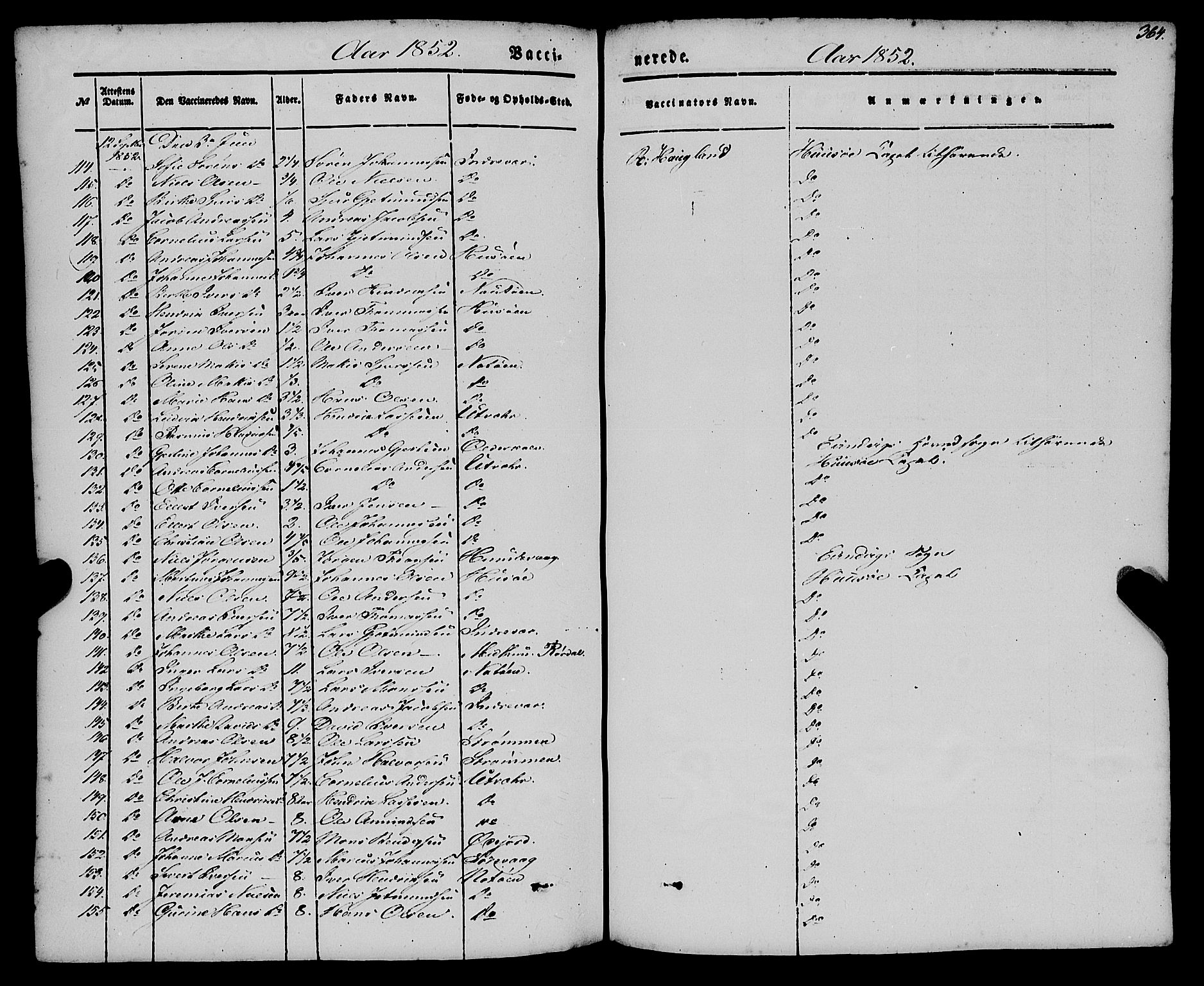 Gulen sokneprestembete, AV/SAB-A-80201/H/Haa/Haaa/L0021: Parish register (official) no. A 21, 1848-1858, p. 364