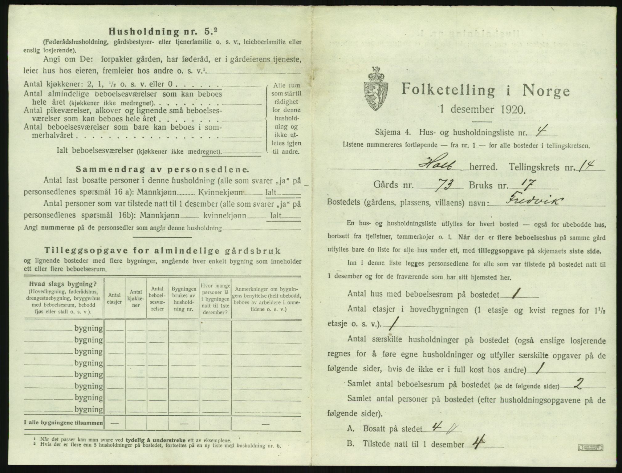 SAK, 1920 census for Holt, 1920, p. 1428