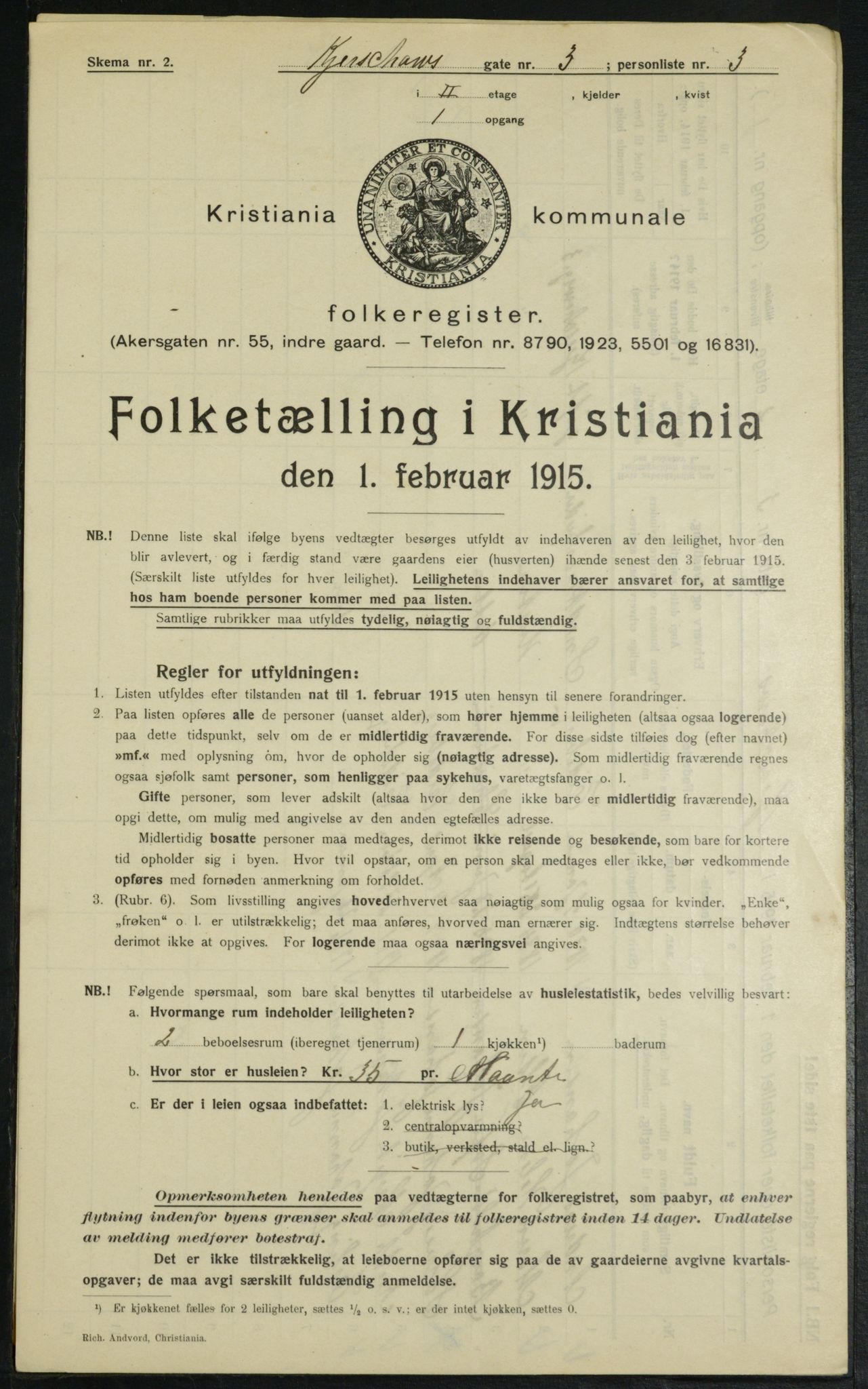 OBA, Municipal Census 1915 for Kristiania, 1915, p. 48957