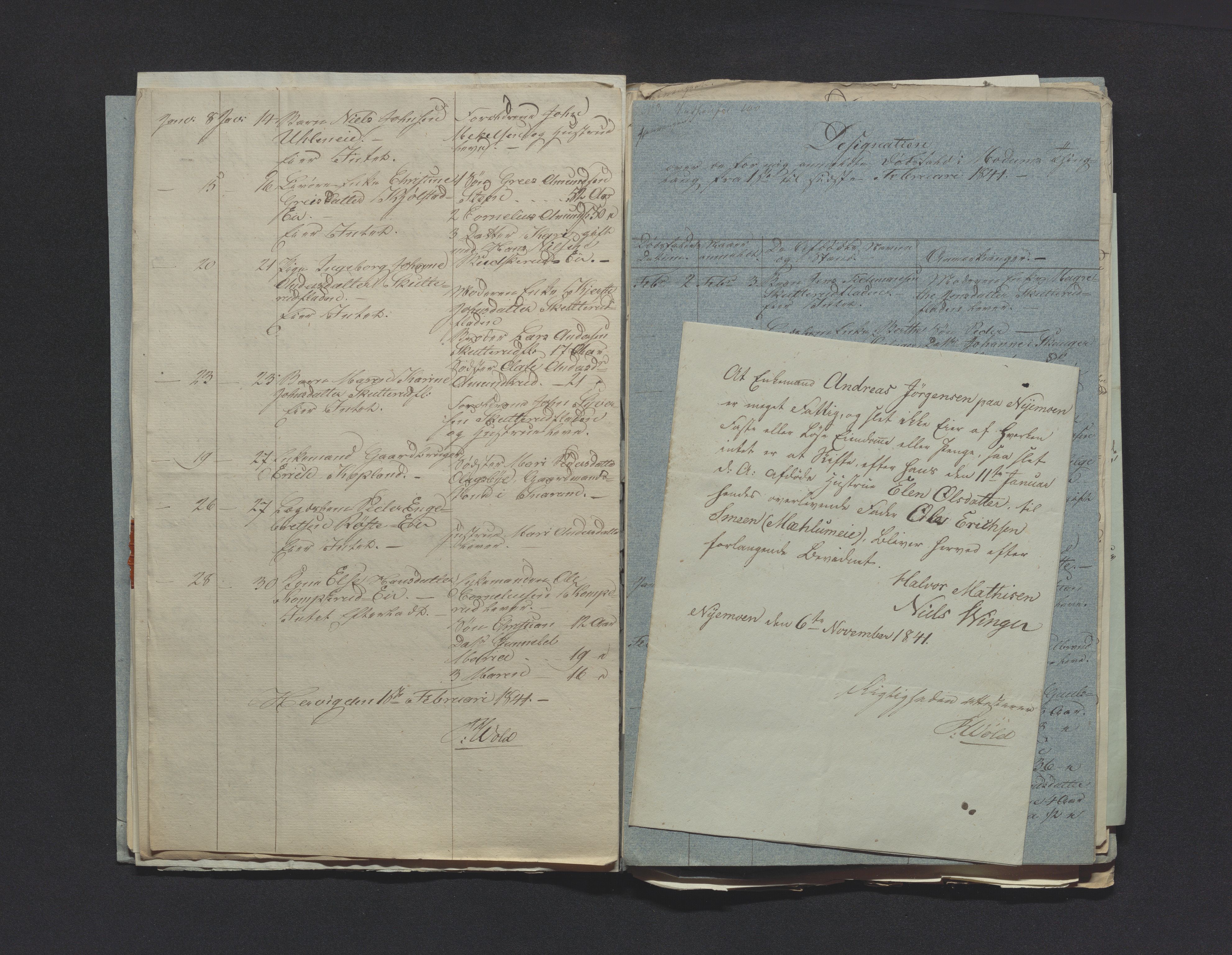 Eiker, Modum og Sigdal sorenskriveri, AV/SAKO-A-123/H/Ha/Hab/L0006: Dødsfallsmeldinger, 1841-1845