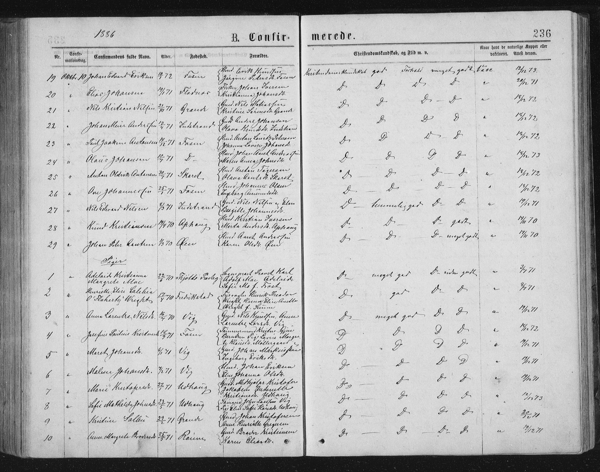 Ministerialprotokoller, klokkerbøker og fødselsregistre - Sør-Trøndelag, SAT/A-1456/659/L0745: Parish register (copy) no. 659C02, 1869-1892, p. 236