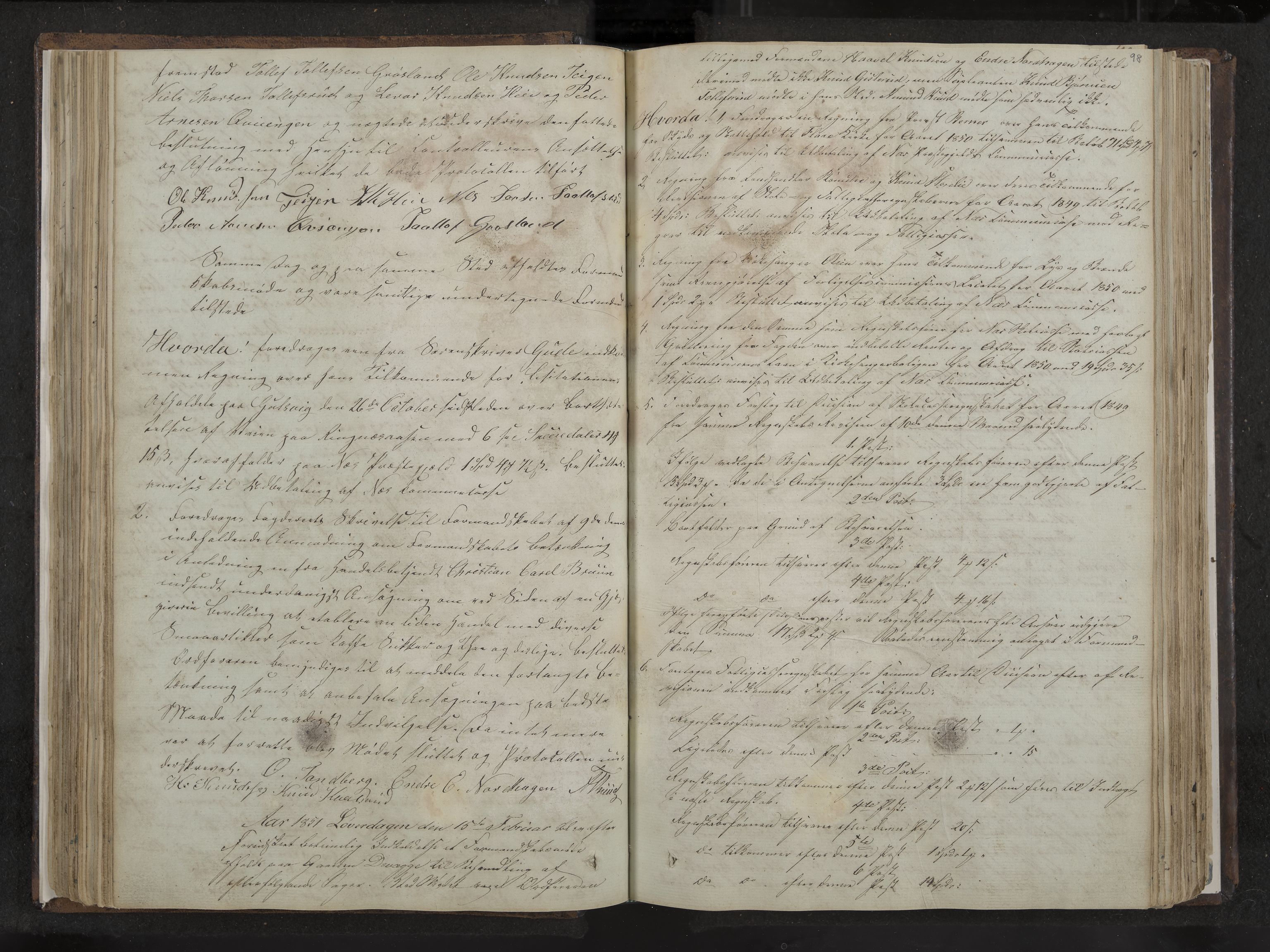 Nes formannskap og sentraladministrasjon, IKAK/0616021-1/A/Aa/L0001: Møtebok med register, 1838-1875, p. 98