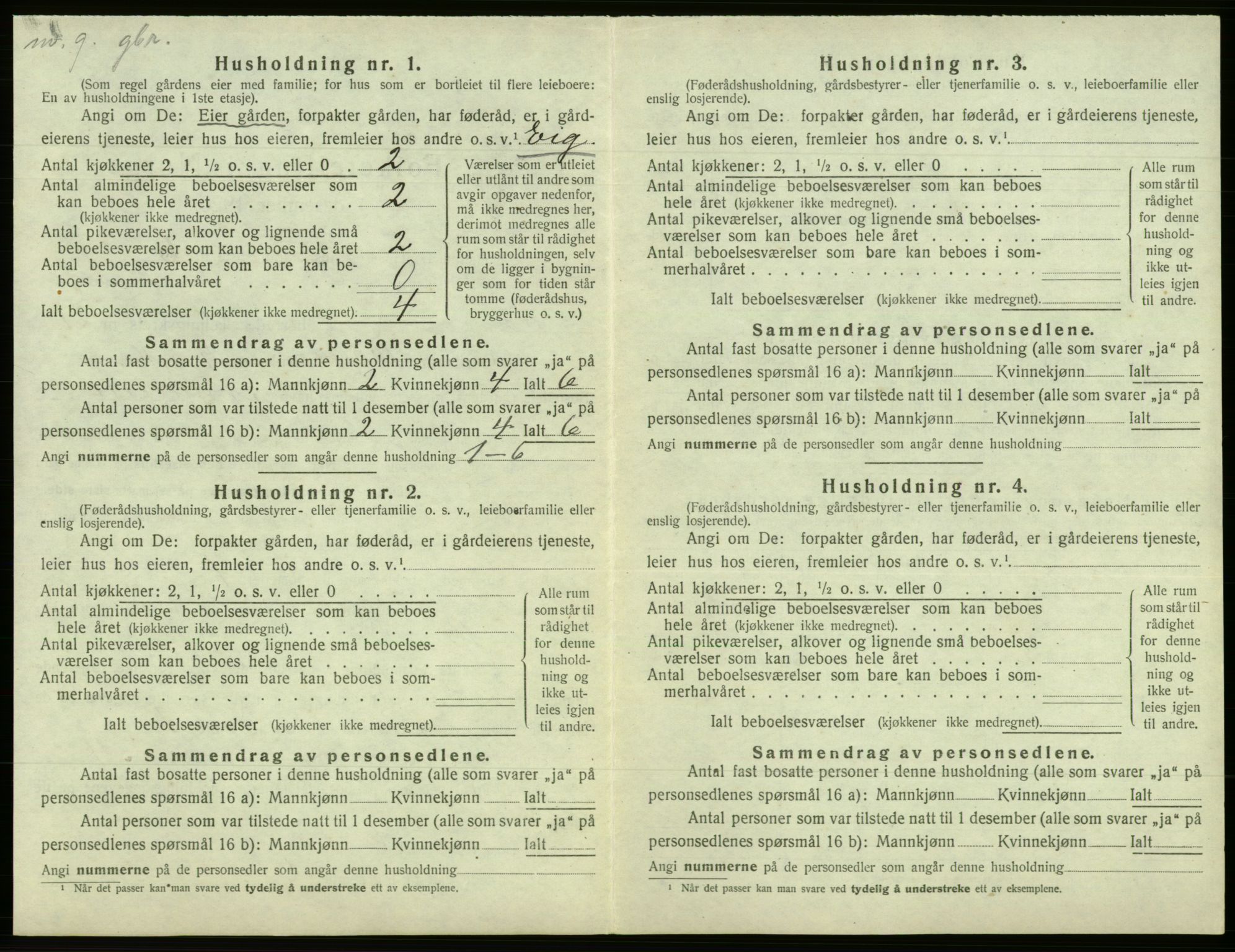 SAB, 1920 census for Fana, 1920, p. 3053