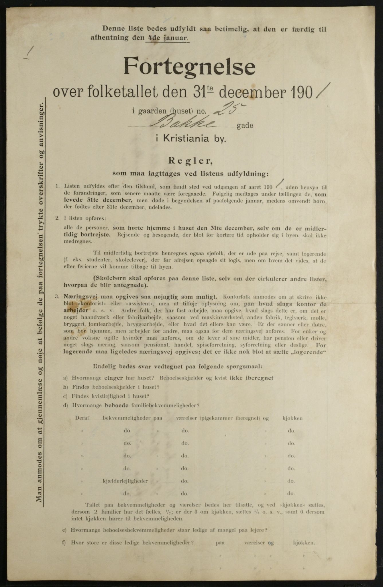 OBA, Municipal Census 1901 for Kristiania, 1901, p. 594