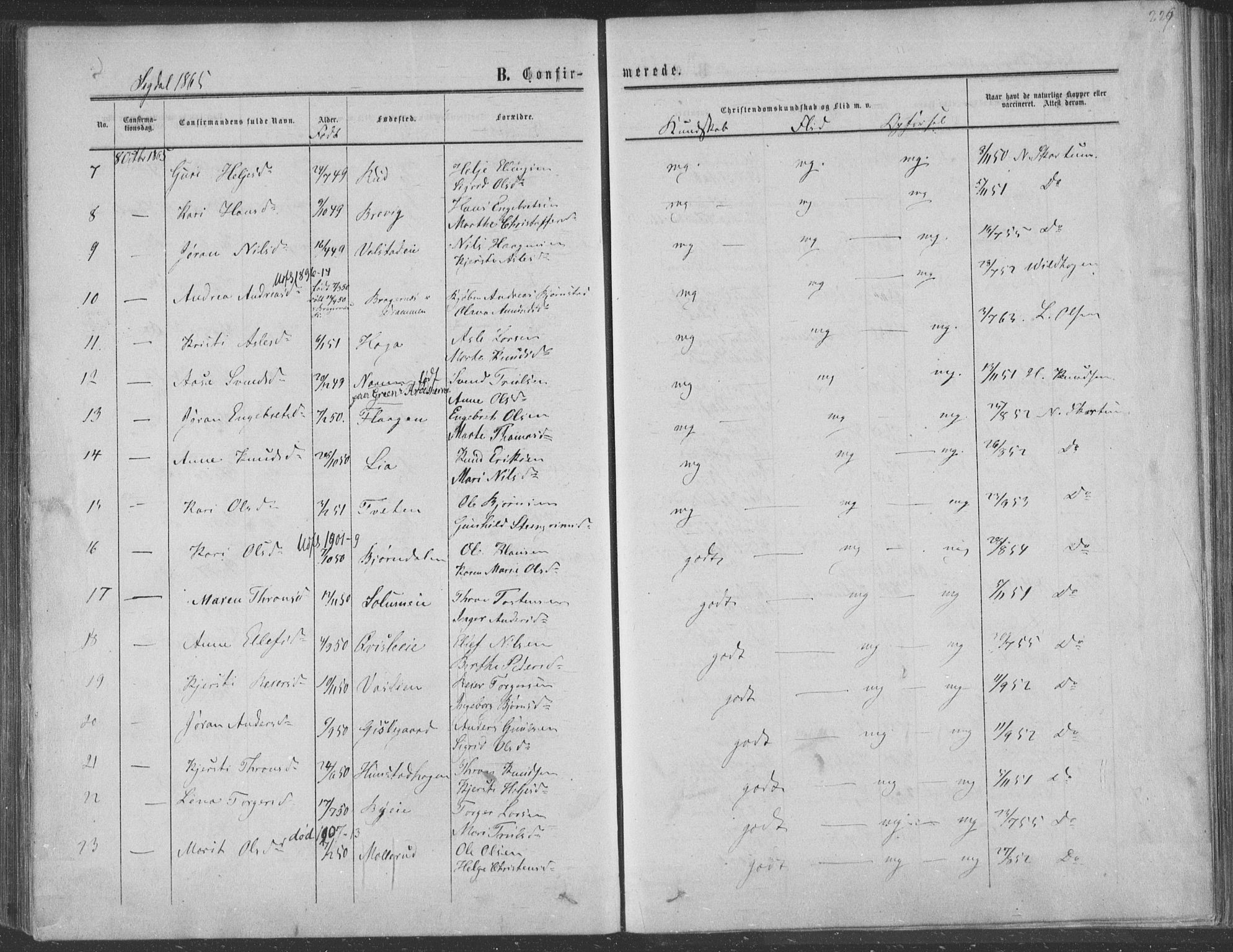 Sigdal kirkebøker, AV/SAKO-A-245/F/Fa/L0009a: Parish register (official) no. I 9A, 1860-1871, p. 226