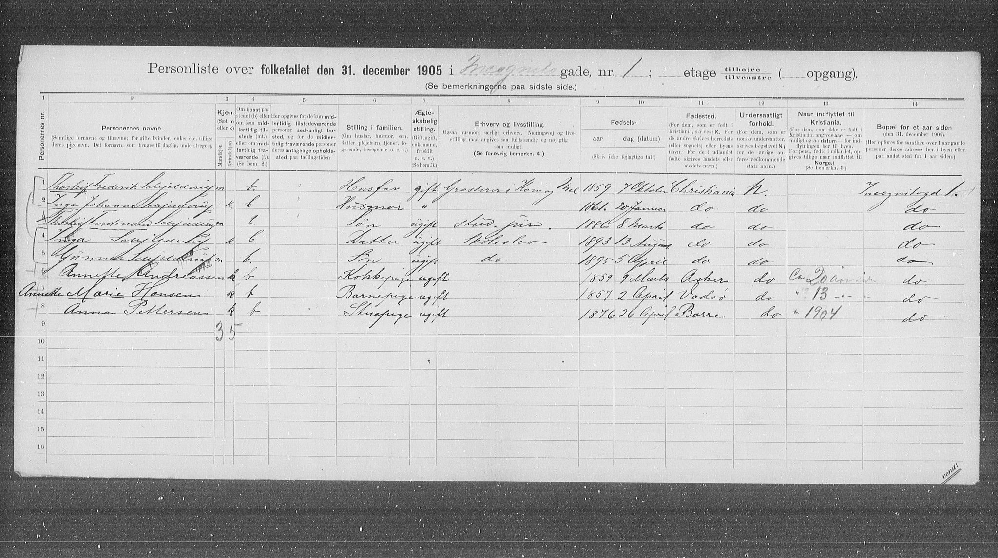 OBA, Municipal Census 1905 for Kristiania, 1905, p. 23267
