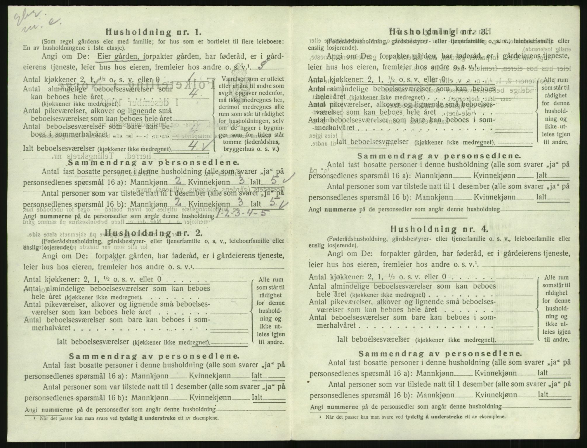 SAK, 1920 census for Feda, 1920, p. 26