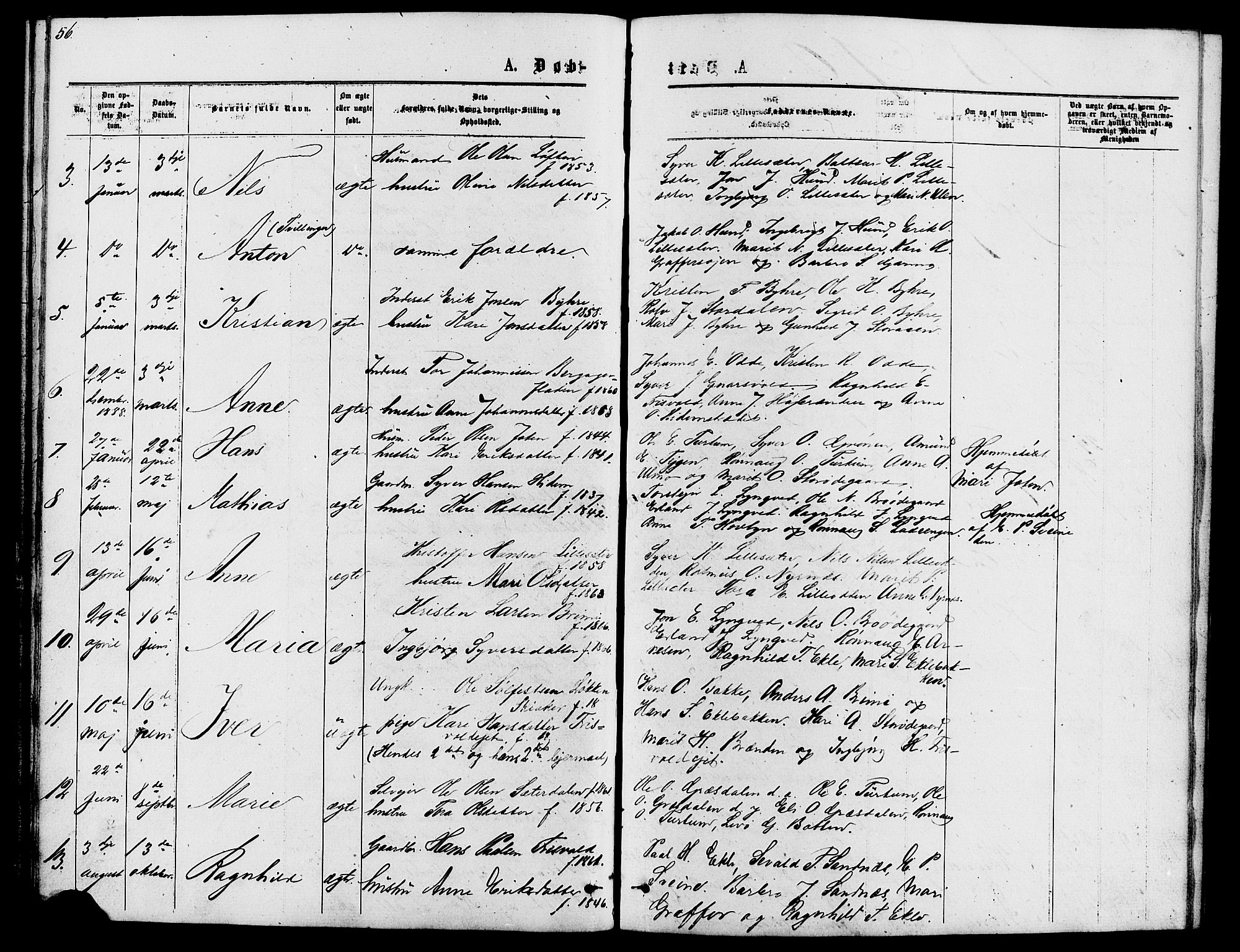 Lom prestekontor, SAH/PREST-070/L/L0005: Parish register (copy) no. 5, 1876-1901, p. 56-57