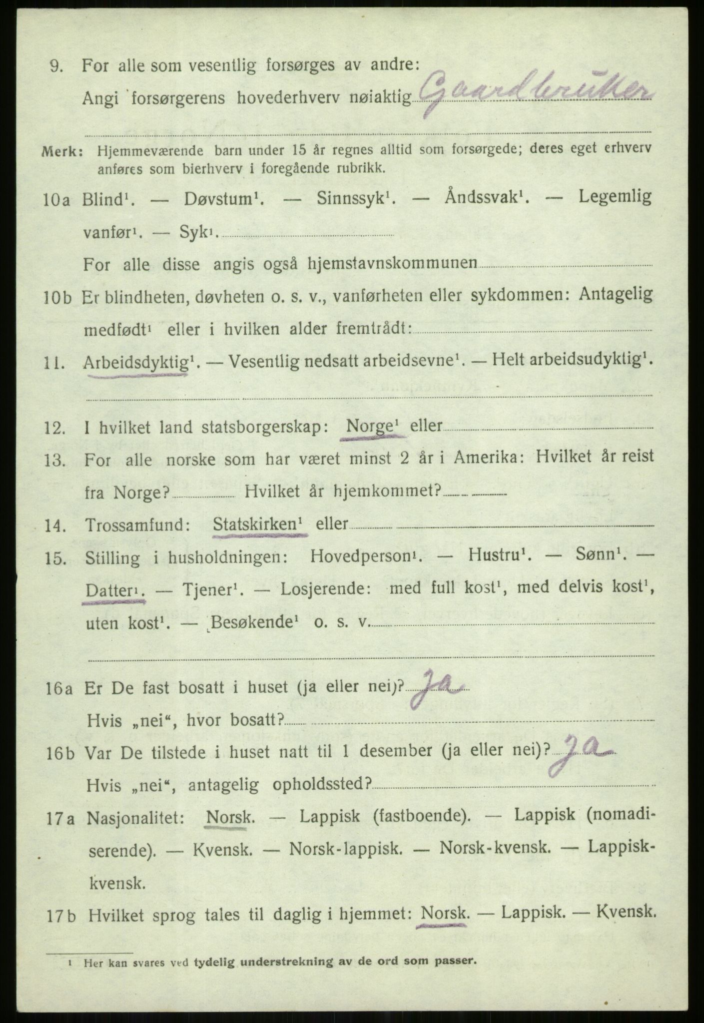 SATØ, 1920 census for Tranøy, 1920, p. 1150