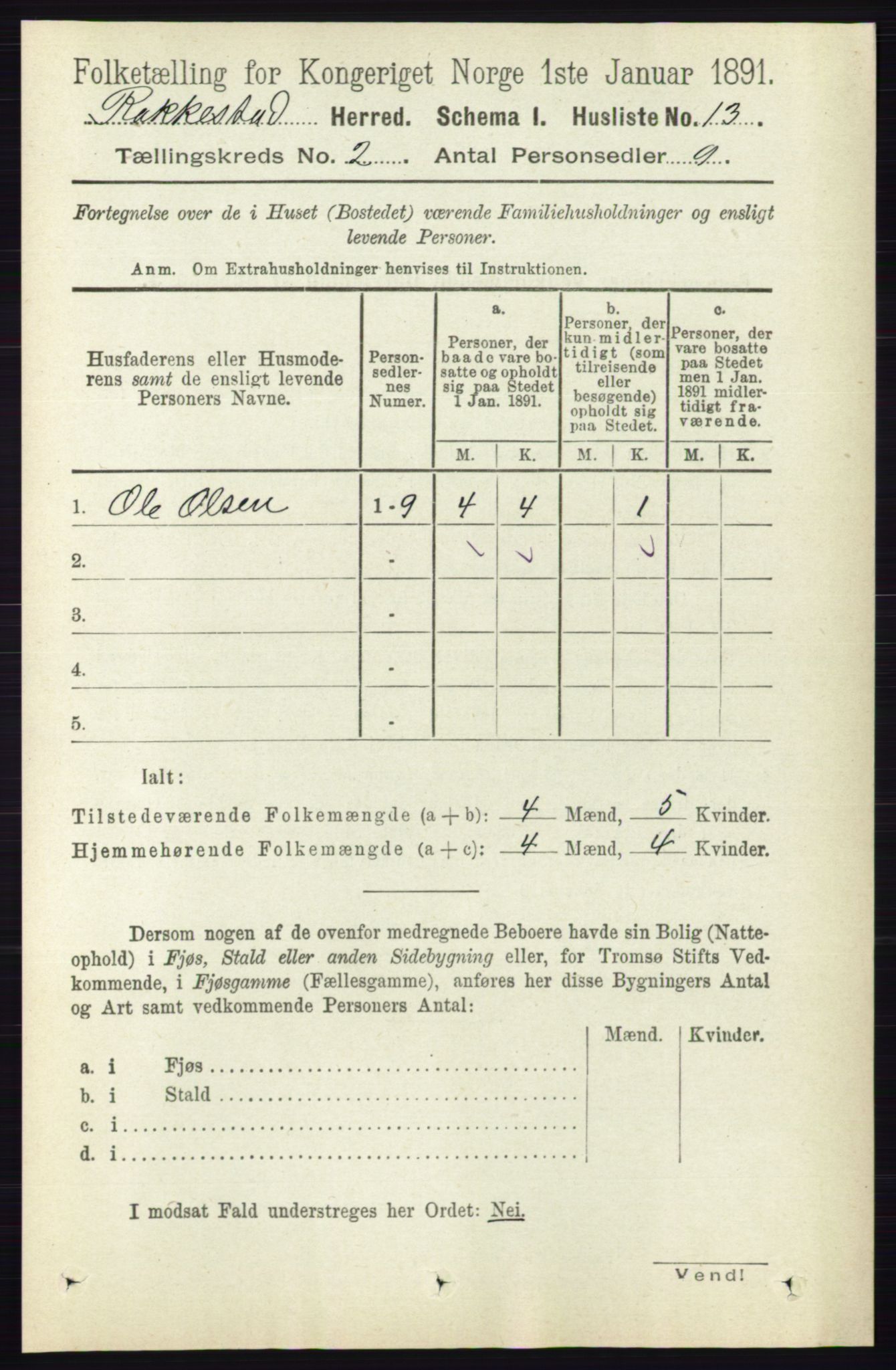 RA, 1891 census for 0128 Rakkestad, 1891, p. 533