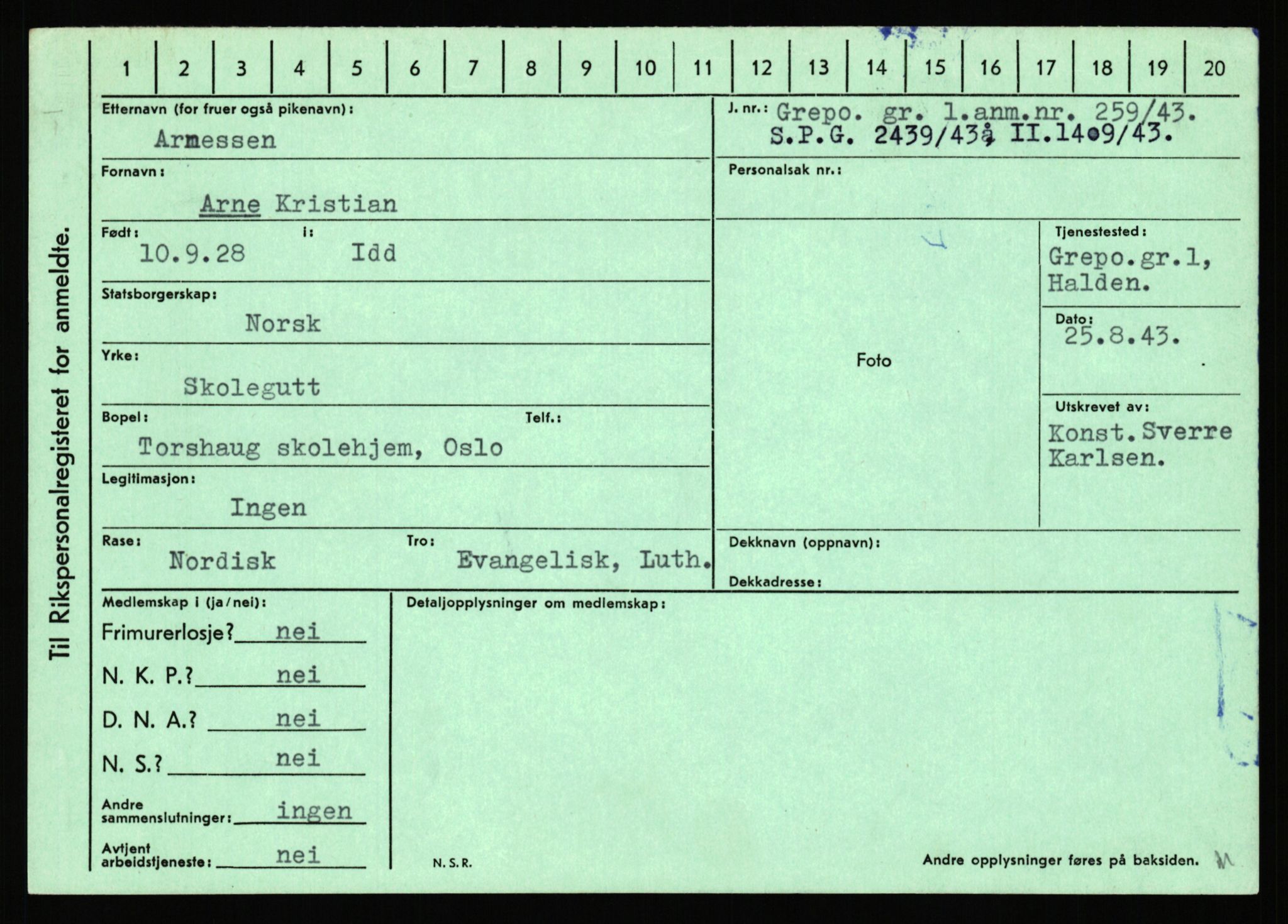 Statspolitiet - Hovedkontoret / Osloavdelingen, AV/RA-S-1329/C/Ca/L0002: Arneberg - Brand, 1943-1945, p. 34