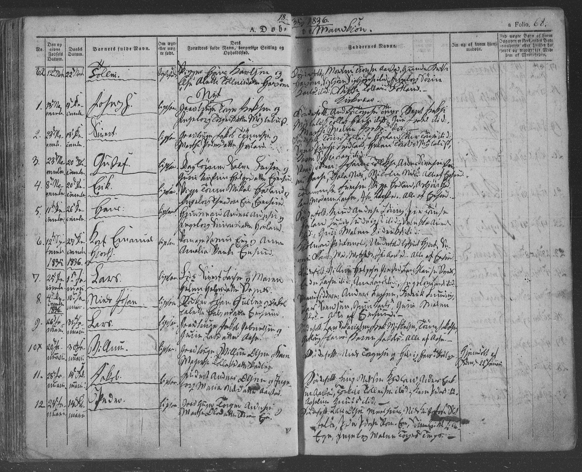 Eigersund sokneprestkontor, AV/SAST-A-101807/S08/L0009: Parish register (official) no. A 9, 1827-1850, p. 68