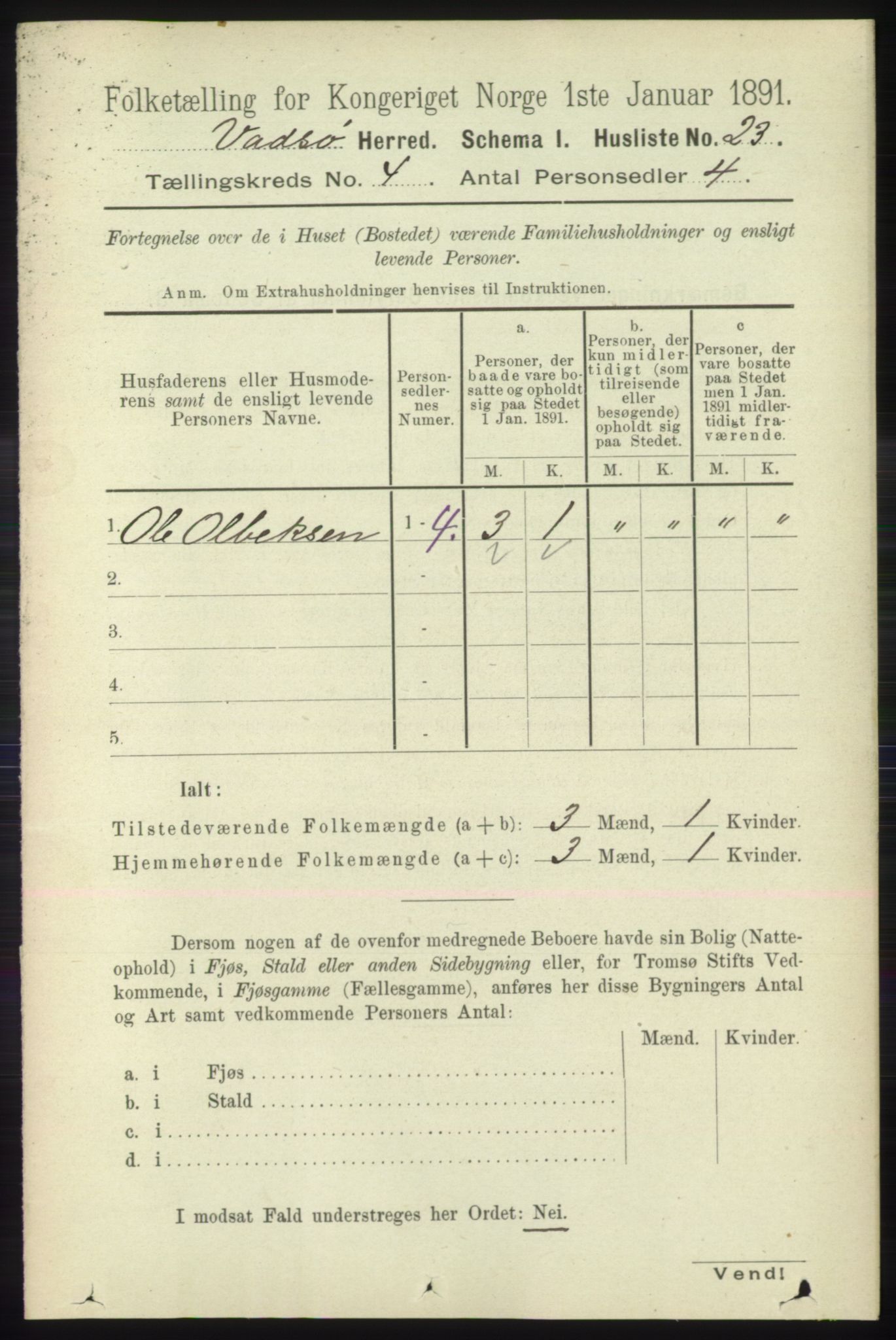 RA, 1891 census for 2029 Vadsø, 1891, p. 1166