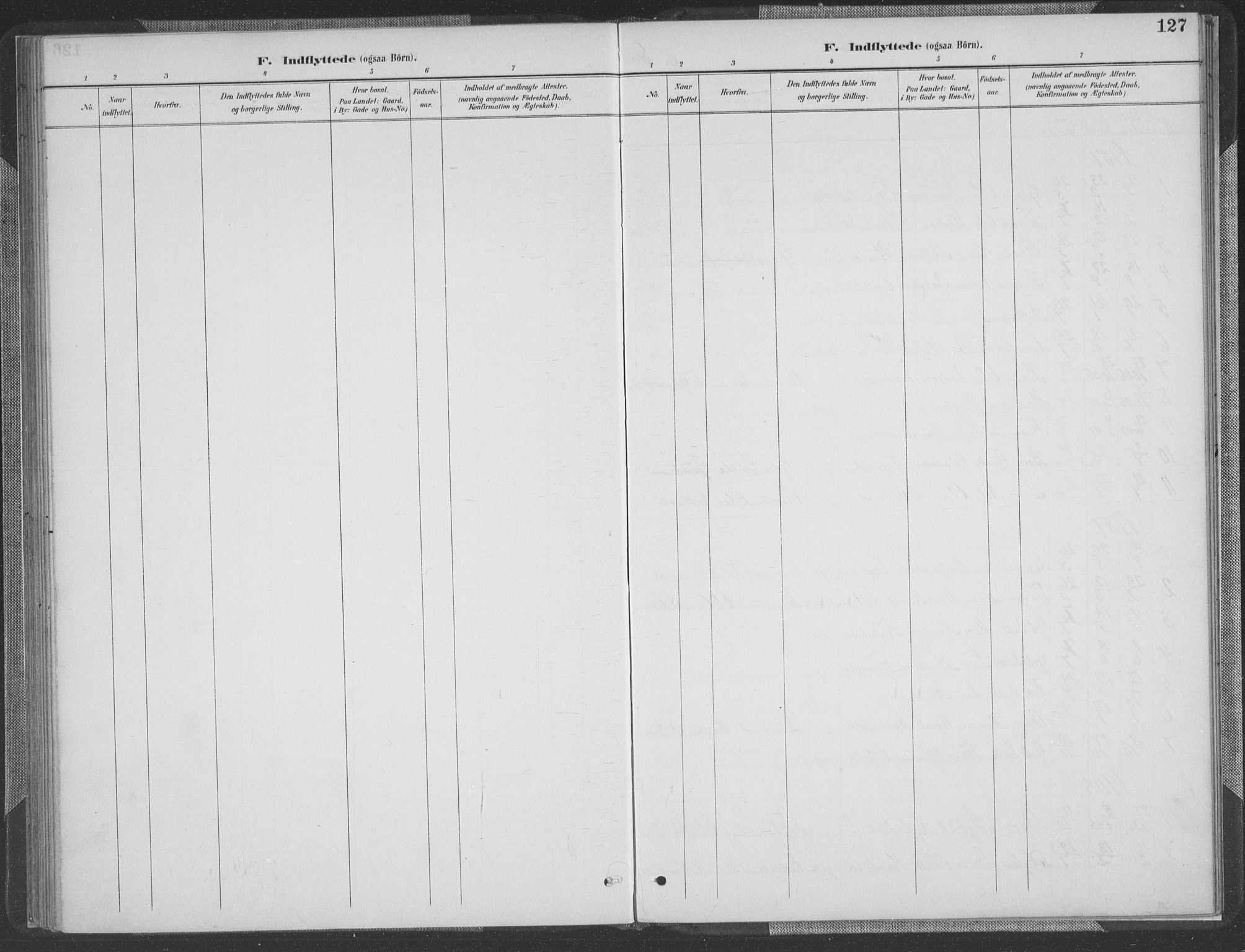 Herefoss sokneprestkontor, AV/SAK-1111-0019/F/Fa/Fab/L0004: Parish register (official) no. A 4, 1887-1909, p. 127