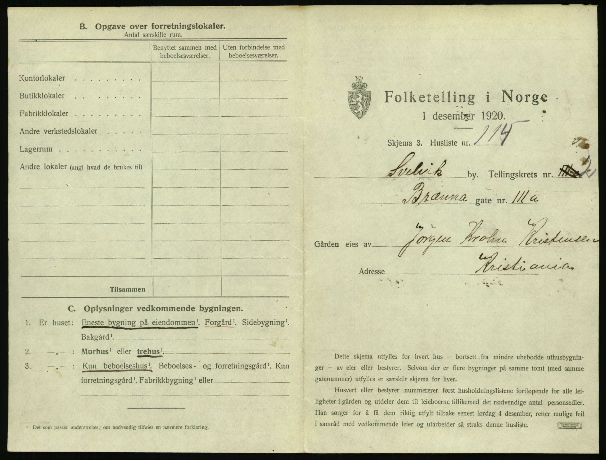 SAKO, 1920 census for Svelvik, 1920, p. 505