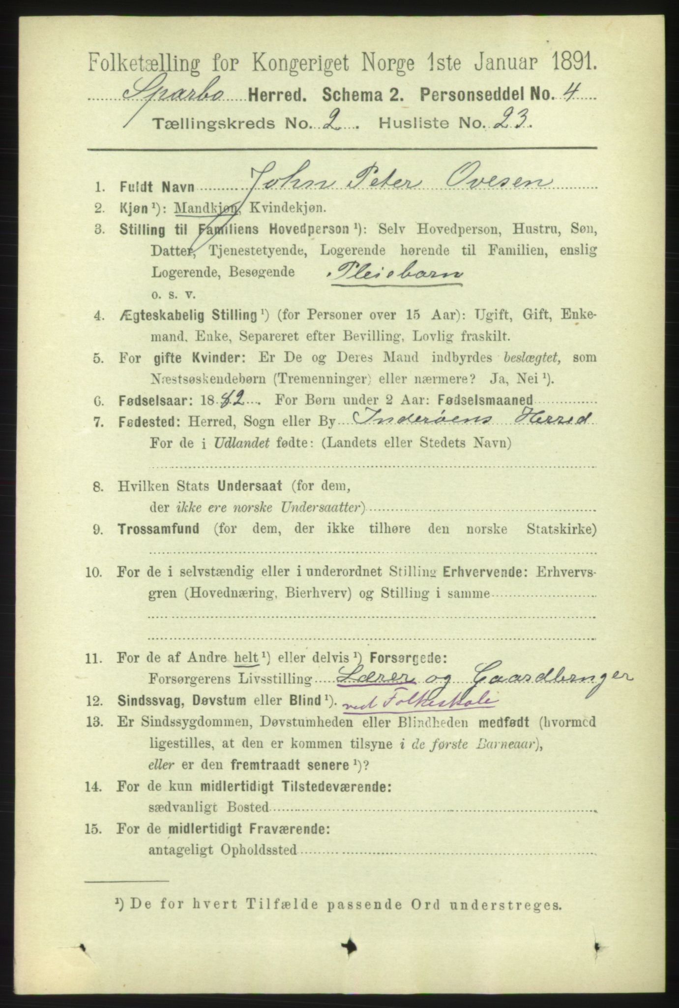 RA, 1891 census for 1731 Sparbu, 1891, p. 791