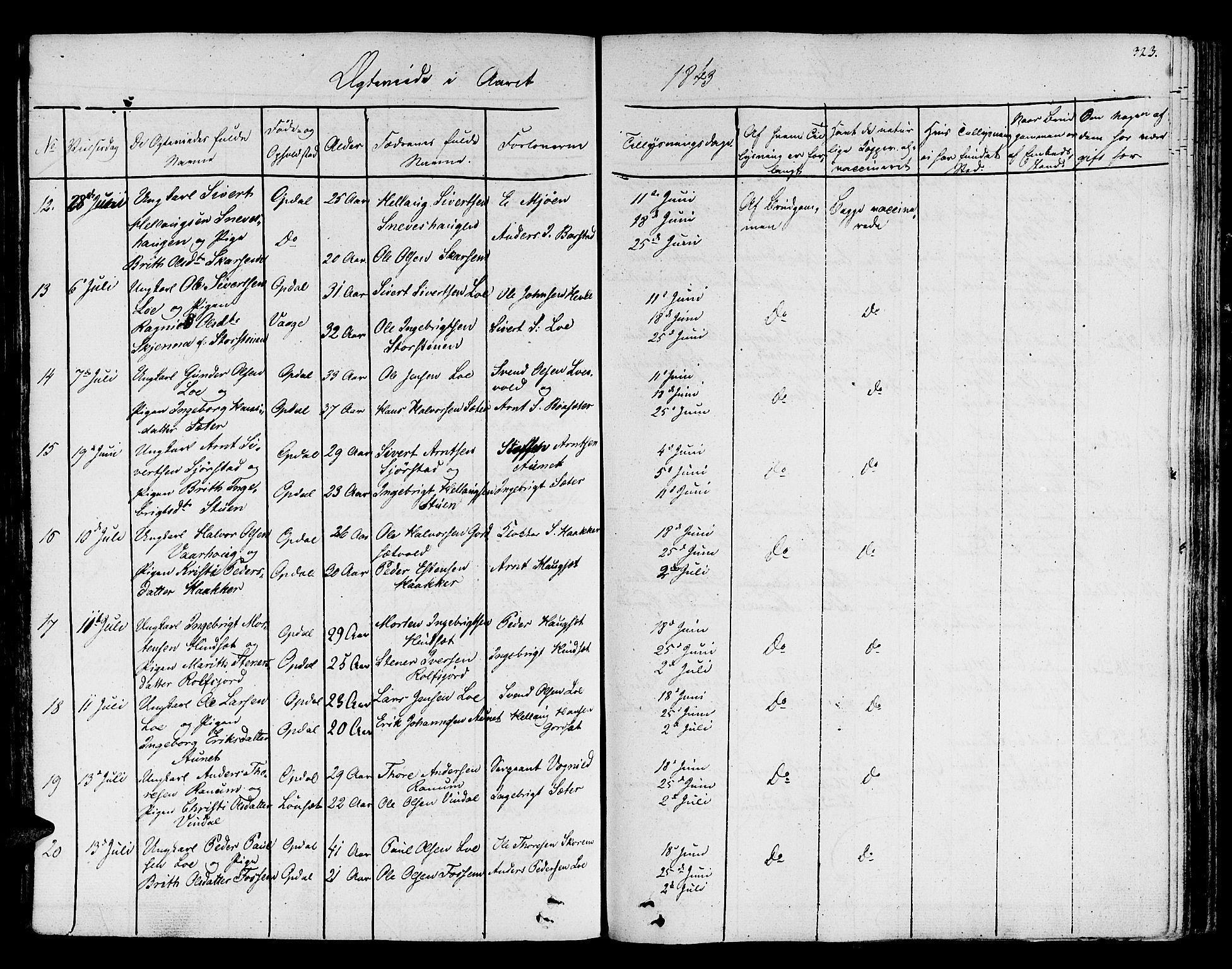 Ministerialprotokoller, klokkerbøker og fødselsregistre - Sør-Trøndelag, AV/SAT-A-1456/678/L0897: Parish register (official) no. 678A06-07, 1821-1847, p. 323