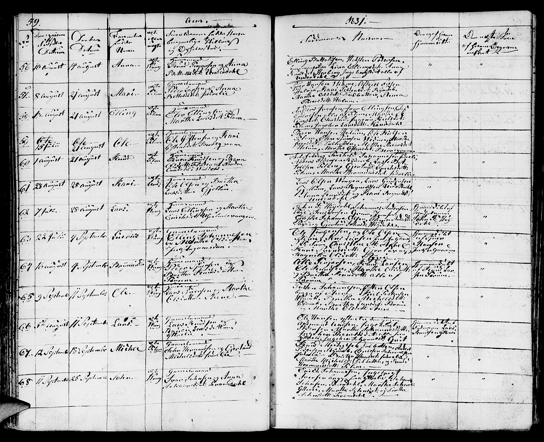 Aurland sokneprestembete, SAB/A-99937/H/Ha/Haa/L0006: Parish register (official) no. A 6, 1821-1859, p. 59