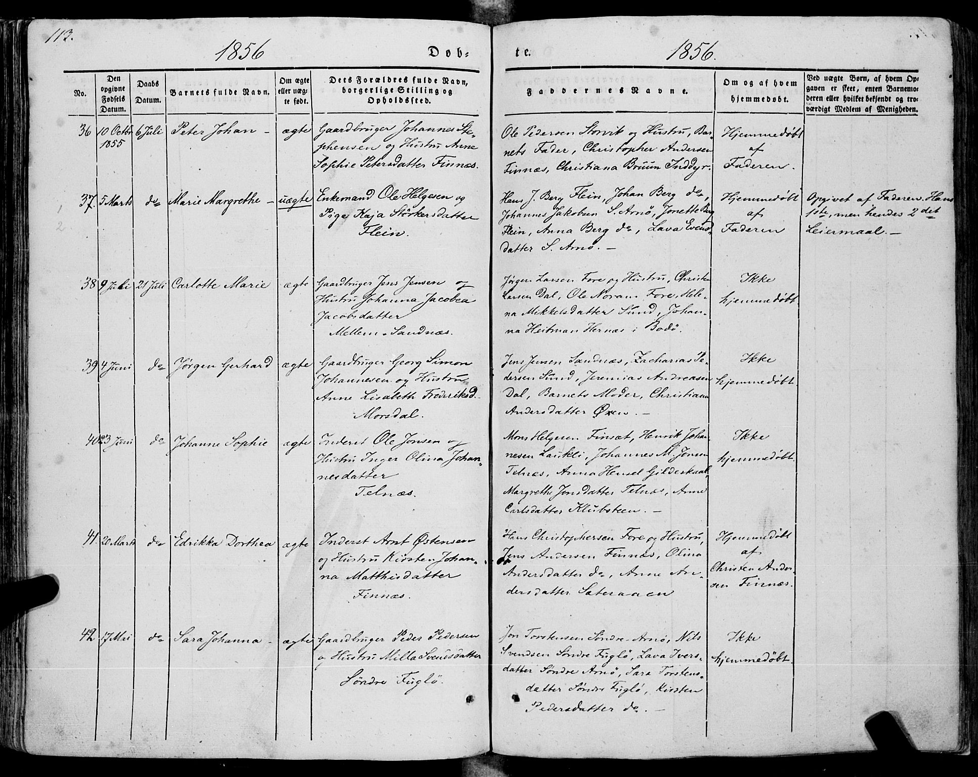 Ministerialprotokoller, klokkerbøker og fødselsregistre - Nordland, AV/SAT-A-1459/805/L0097: Parish register (official) no. 805A04, 1837-1861, p. 113