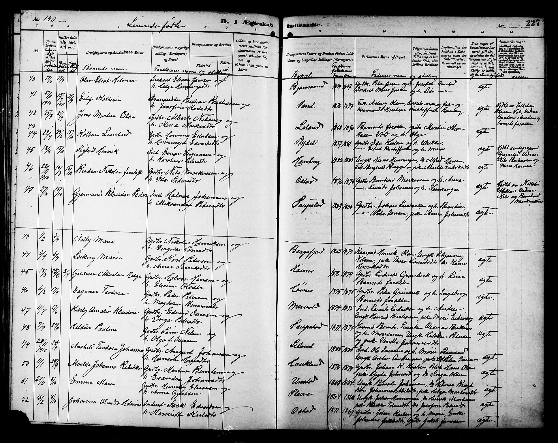 Ministerialprotokoller, klokkerbøker og fødselsregistre - Nordland, AV/SAT-A-1459/880/L1141: Parish register (copy) no. 880C03, 1893-1928, p. 227