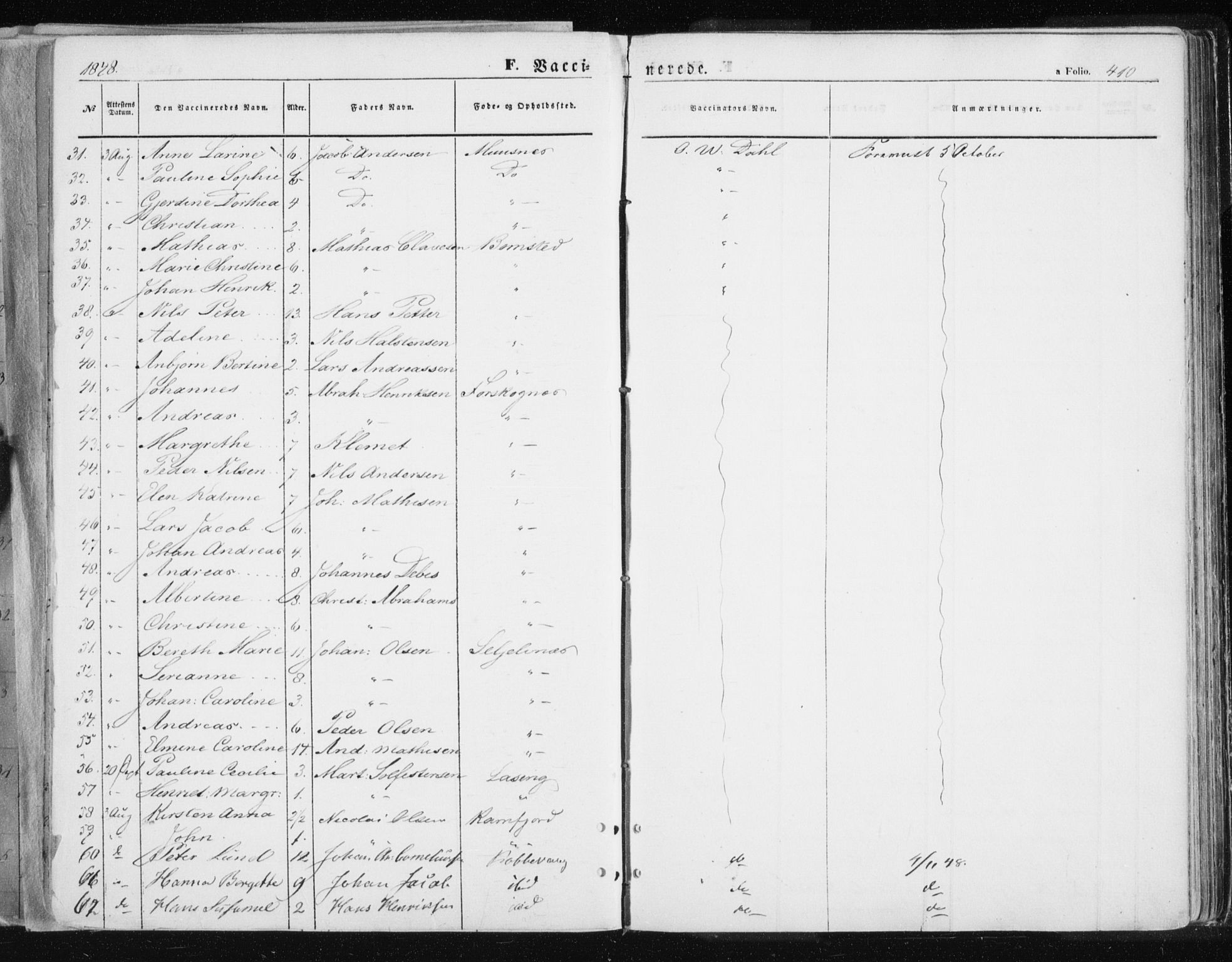 Tromsø sokneprestkontor/stiftsprosti/domprosti, AV/SATØ-S-1343/G/Ga/L0010kirke: Parish register (official) no. 10, 1848-1855, p. 410