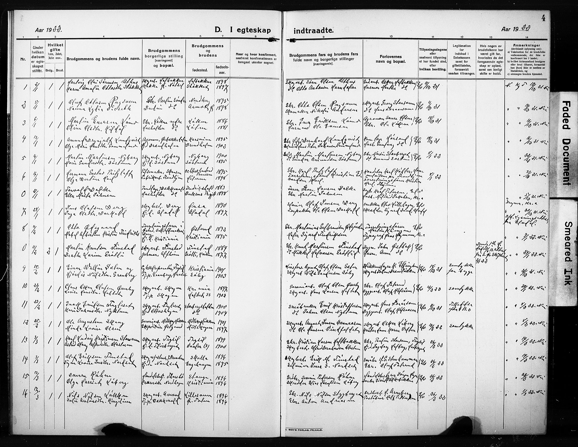 Elverum prestekontor, SAH/PREST-044/H/Ha/Hab/L0014: Parish register (copy) no. 14, 1922-1933, p. 4