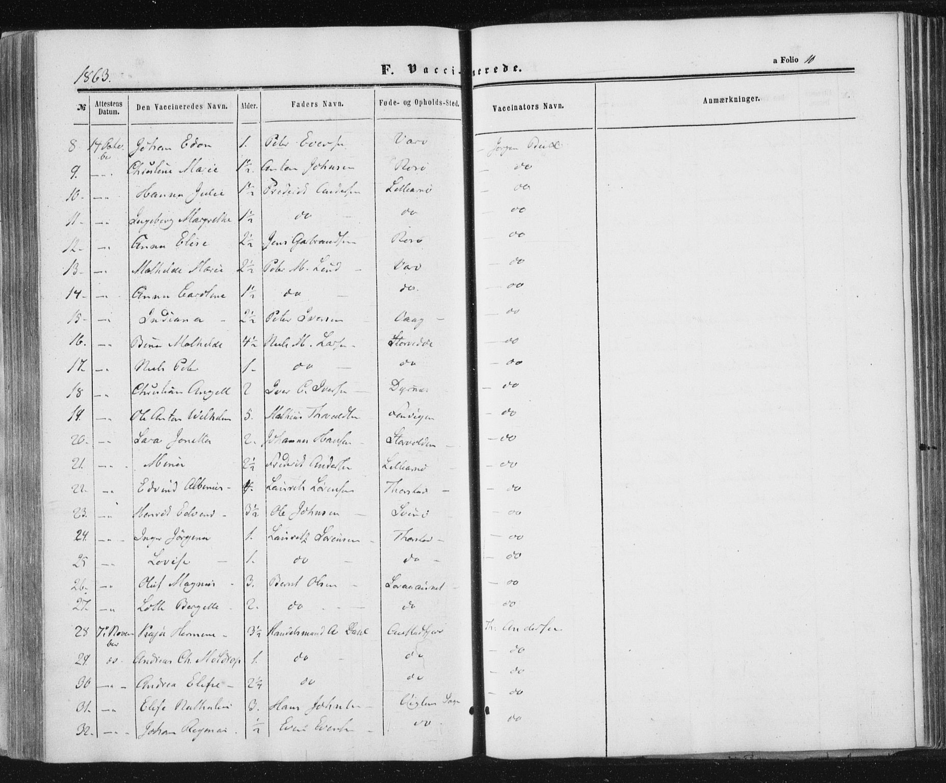 Ministerialprotokoller, klokkerbøker og fødselsregistre - Nord-Trøndelag, SAT/A-1458/784/L0670: Parish register (official) no. 784A05, 1860-1876, p. 10