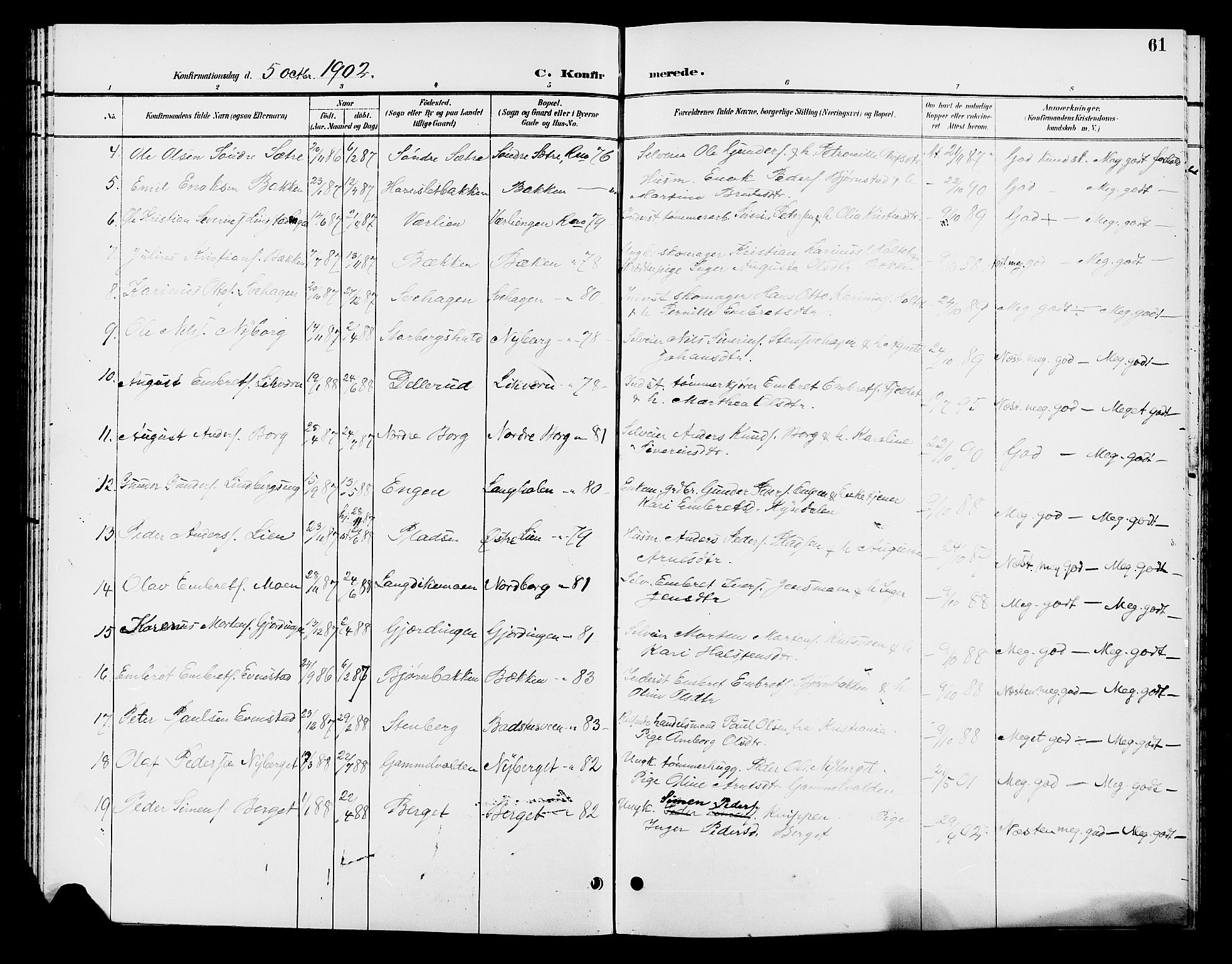 Elverum prestekontor, AV/SAH-PREST-044/H/Ha/Hab/L0006: Parish register (copy) no. 6, 1896-1907, p. 61