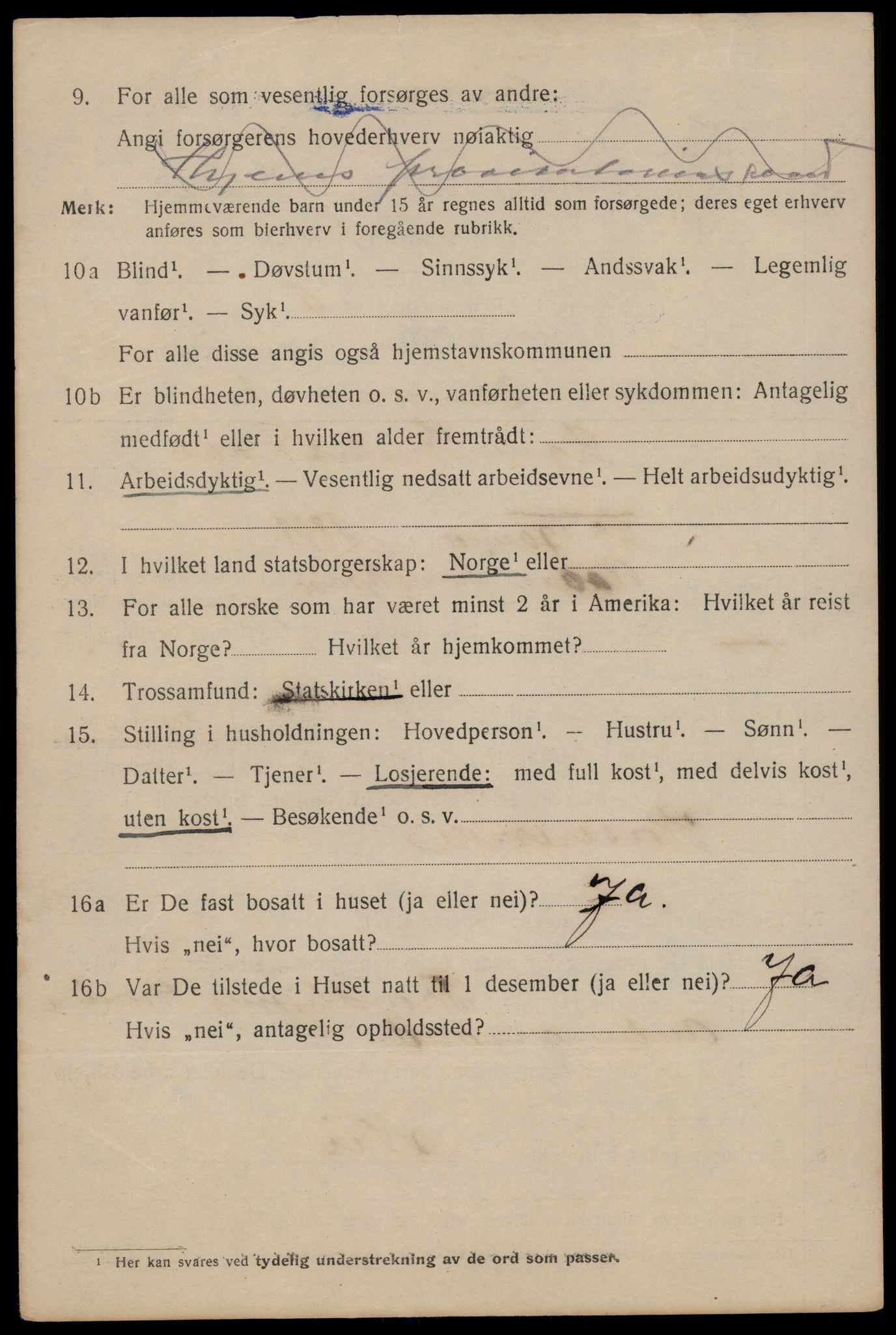 SAT, 1920 census for Trondheim, 1920, p. 92081