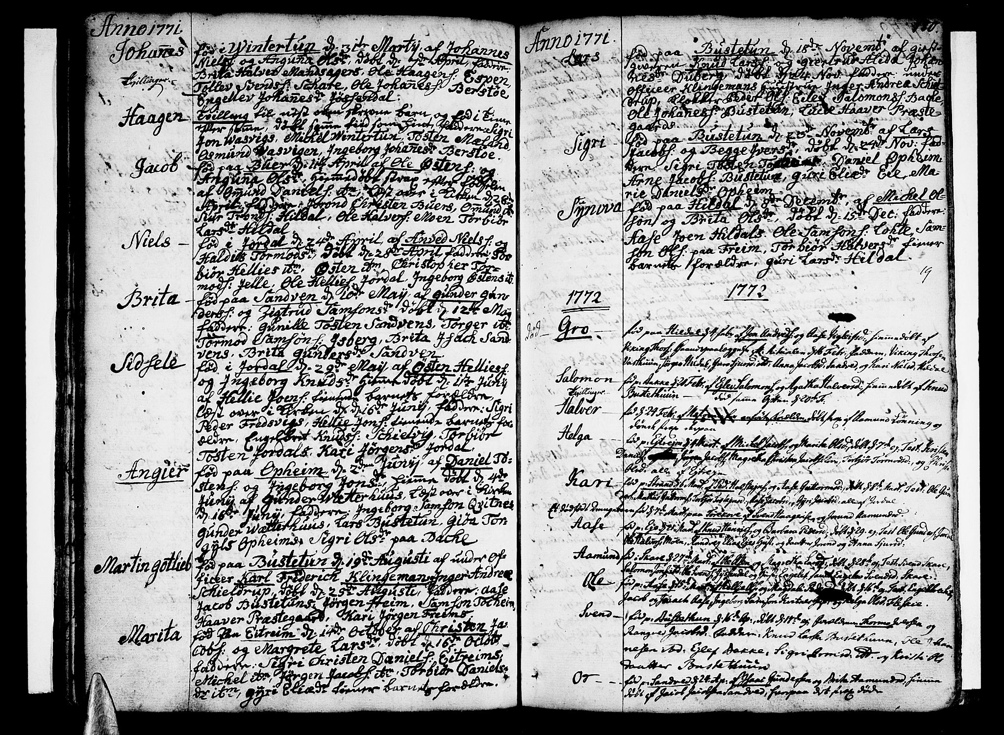 Ullensvang sokneprestembete, AV/SAB-A-78701/H/Haa: Parish register (official) no. A 6 /3, 1758-1788, p. 180