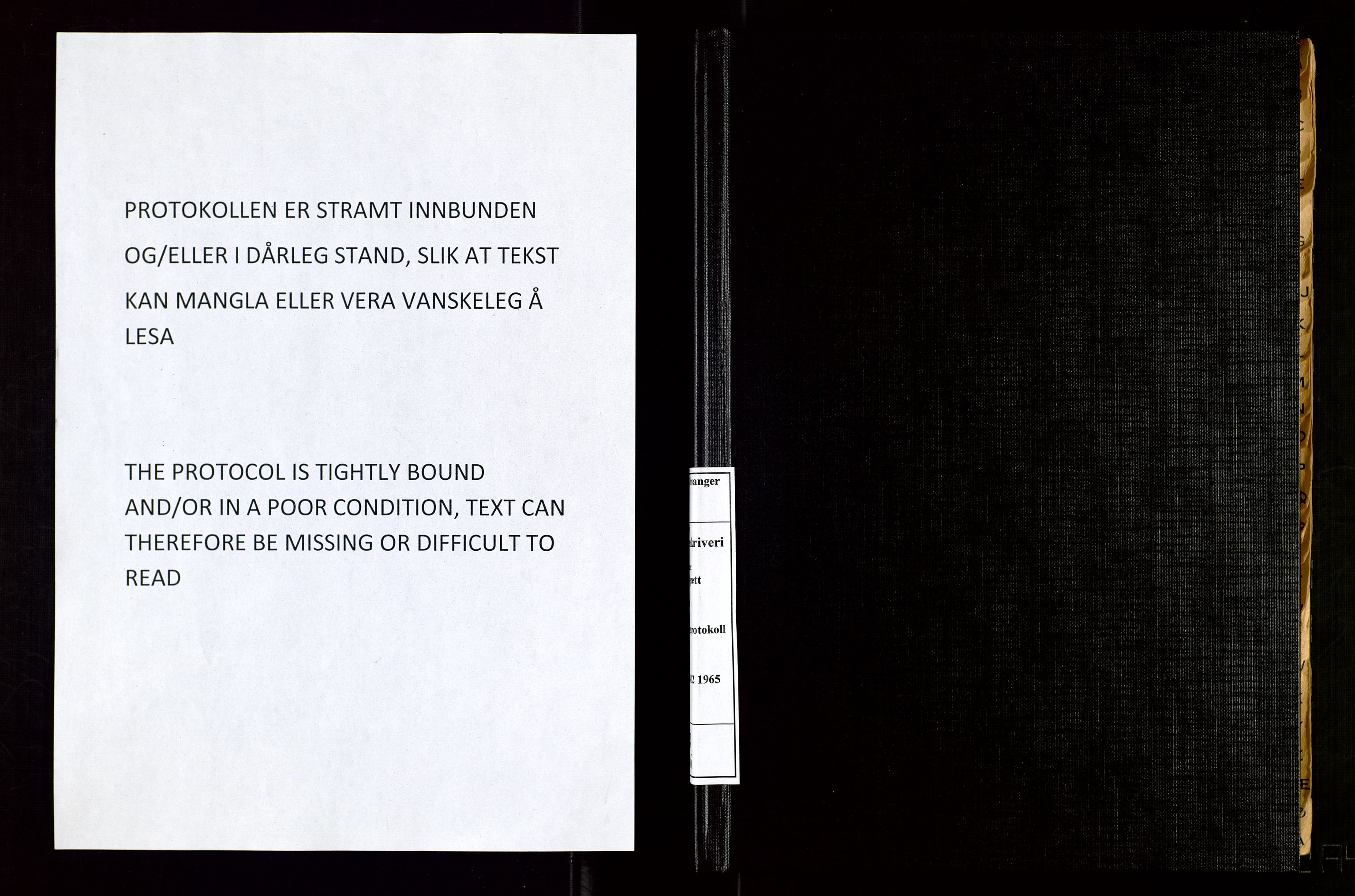 Ryfylke tingrett, AV/SAST-A-100055/002/H/Hg/L0016: Skifteutlodningsprotokoll, 1965