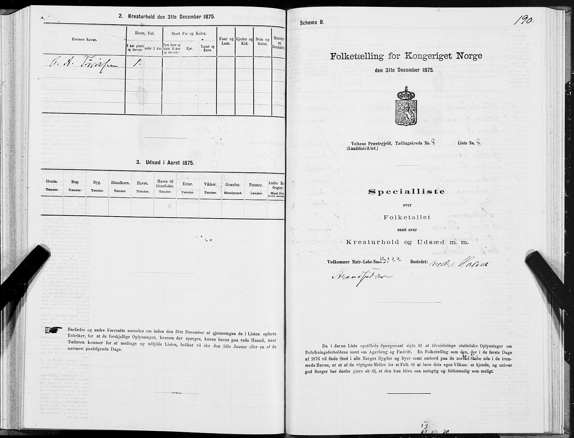 SAT, 1875 census for 1824L Vefsn/Vefsn, 1875, p. 2190