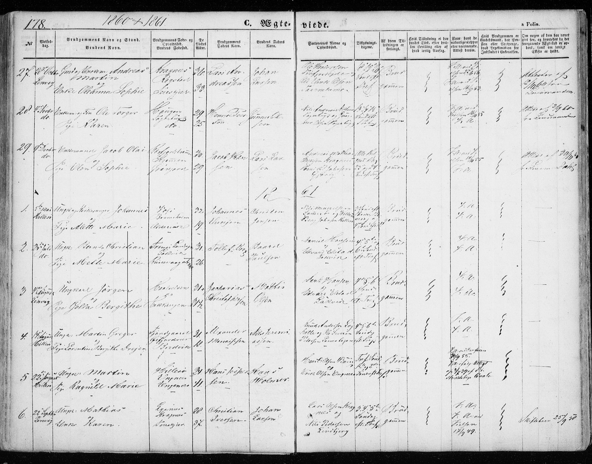 Lenvik sokneprestembete, SATØ/S-1310/H/Ha/Haa/L0007kirke: Parish register (official) no. 7, 1855-1865, p. 178
