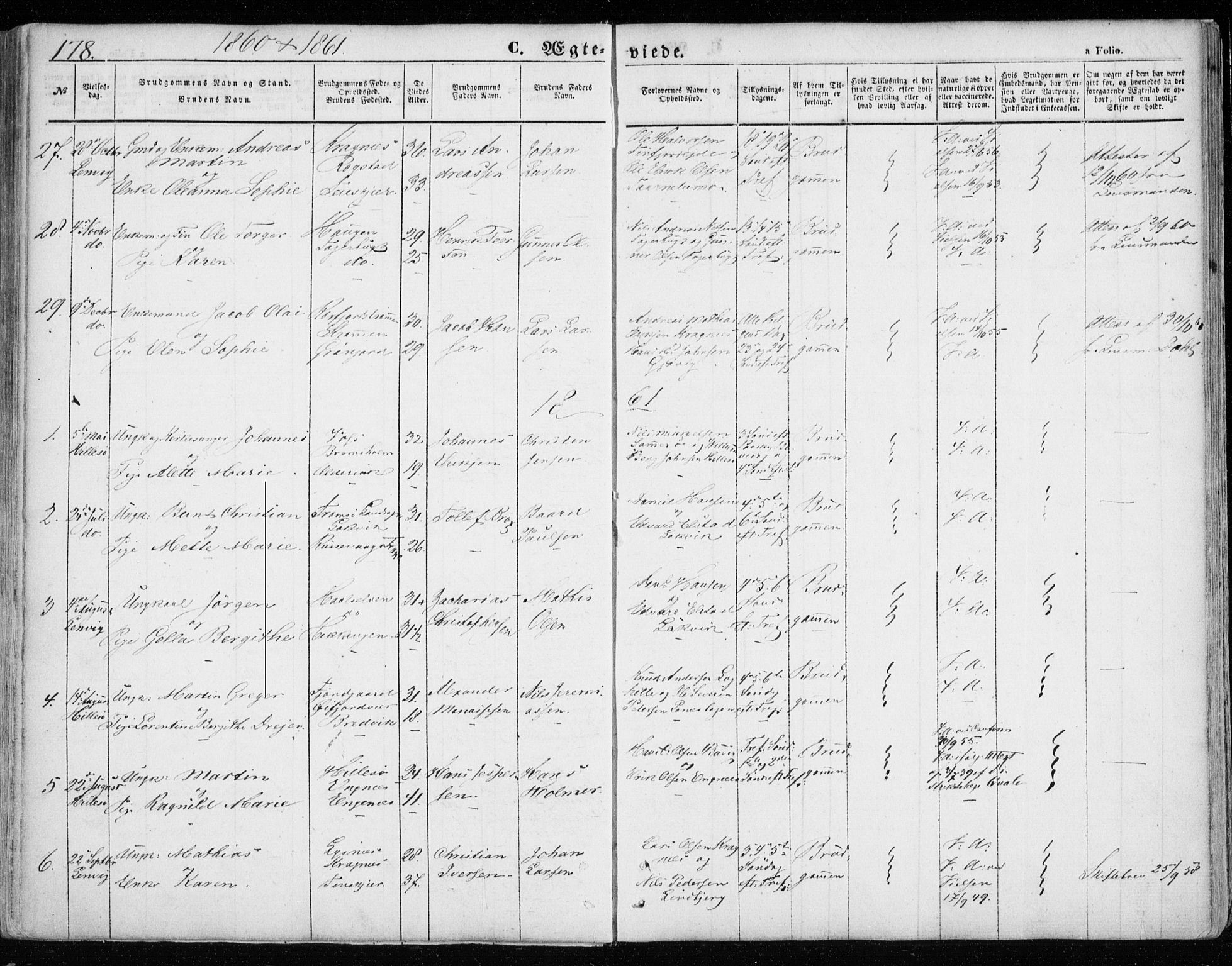 Lenvik sokneprestembete, AV/SATØ-S-1310/H/Ha/Haa/L0007kirke: Parish register (official) no. 7, 1855-1865, p. 178