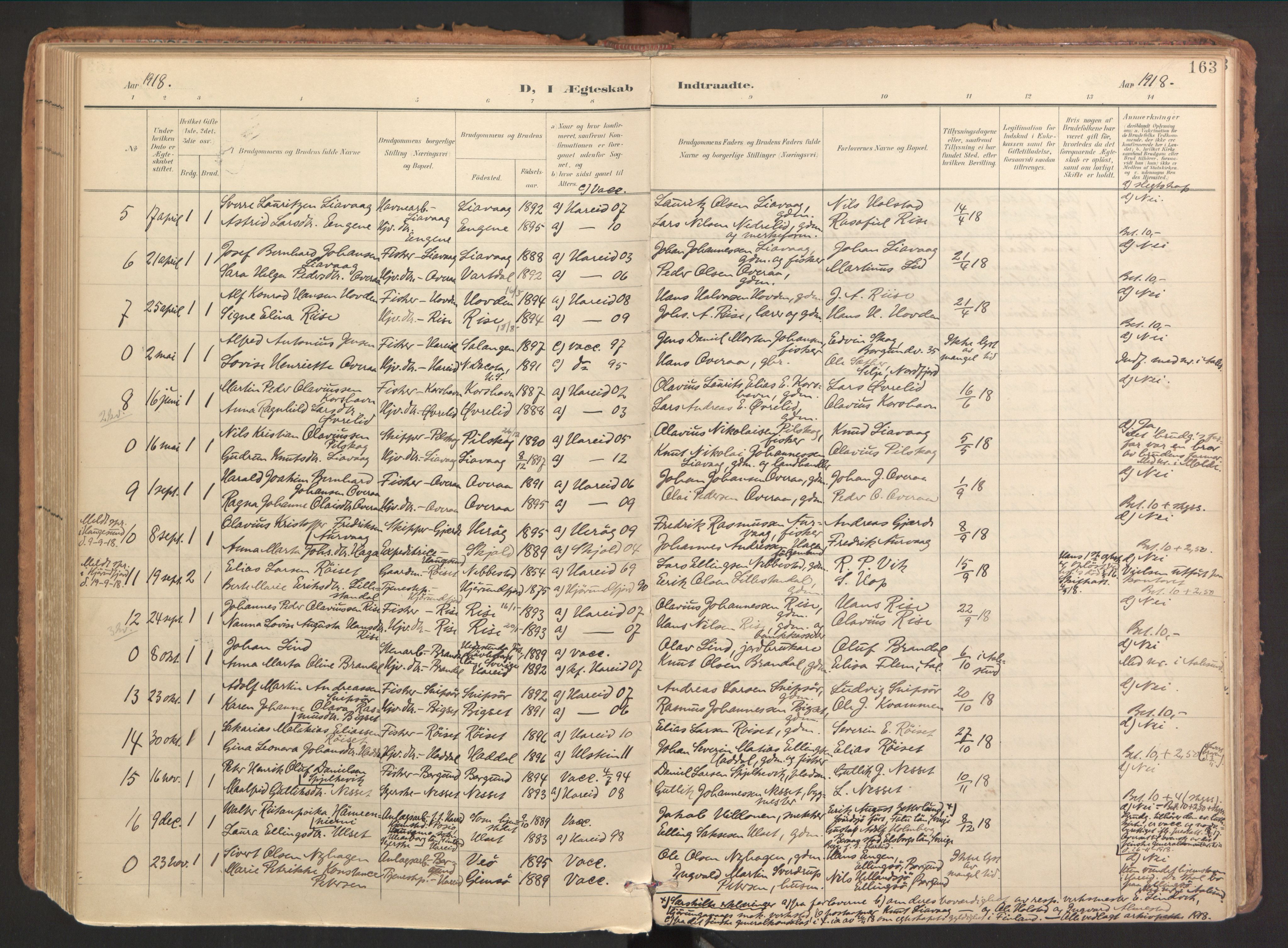 Ministerialprotokoller, klokkerbøker og fødselsregistre - Møre og Romsdal, AV/SAT-A-1454/510/L0123: Parish register (official) no. 510A03, 1898-1922, p. 163