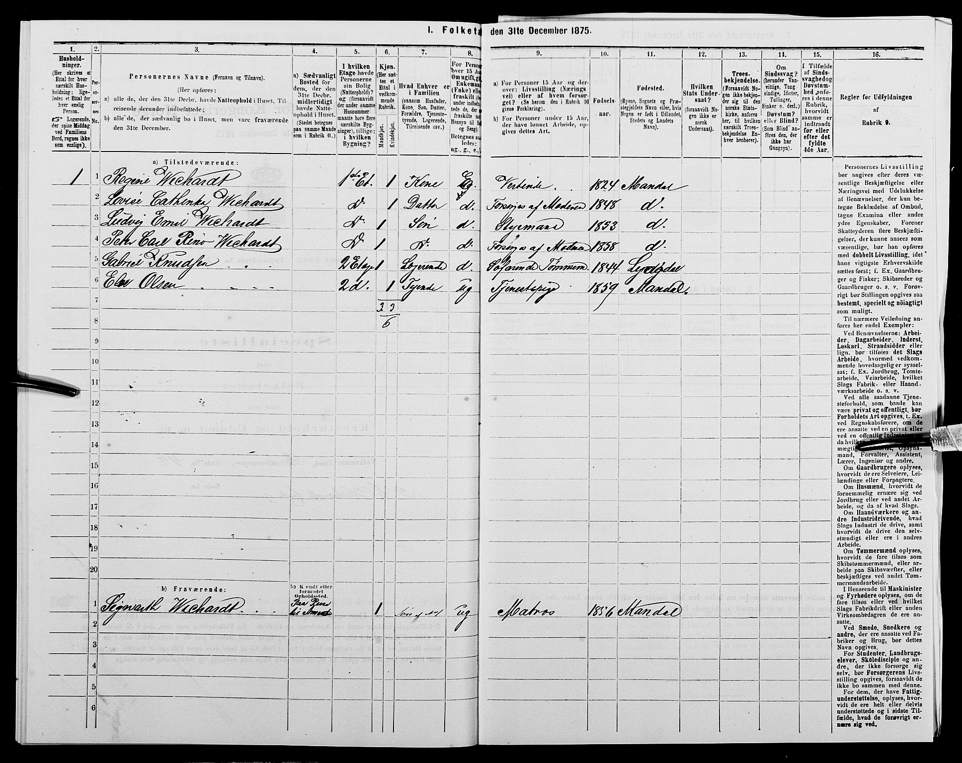 SAK, 1875 census for 1002B Mandal/Mandal, 1875, p. 650