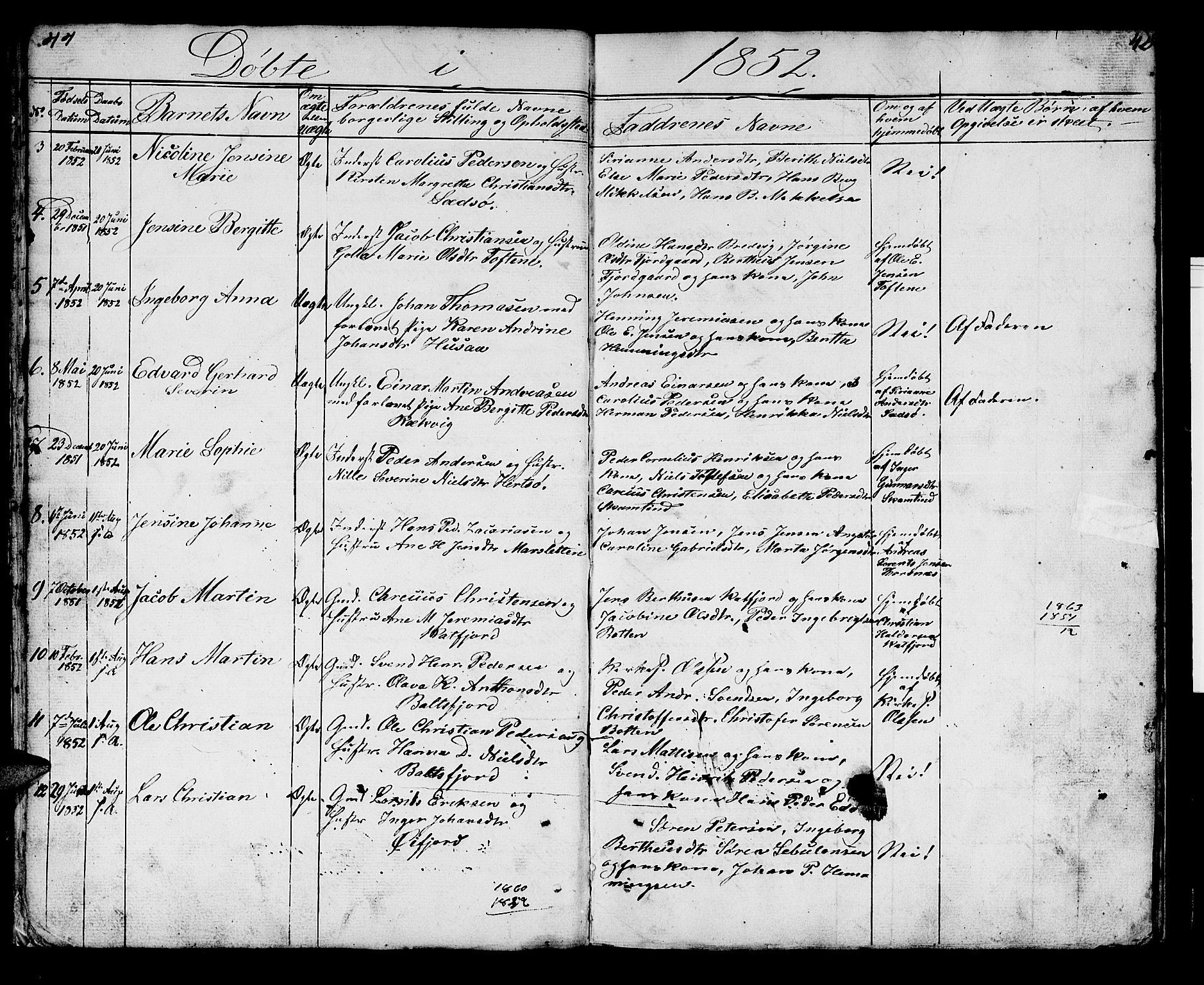 Lenvik sokneprestembete, AV/SATØ-S-1310/H/Ha/Hab/L0018klokker: Parish register (copy) no. 18, 1838-1854, p. 44-45