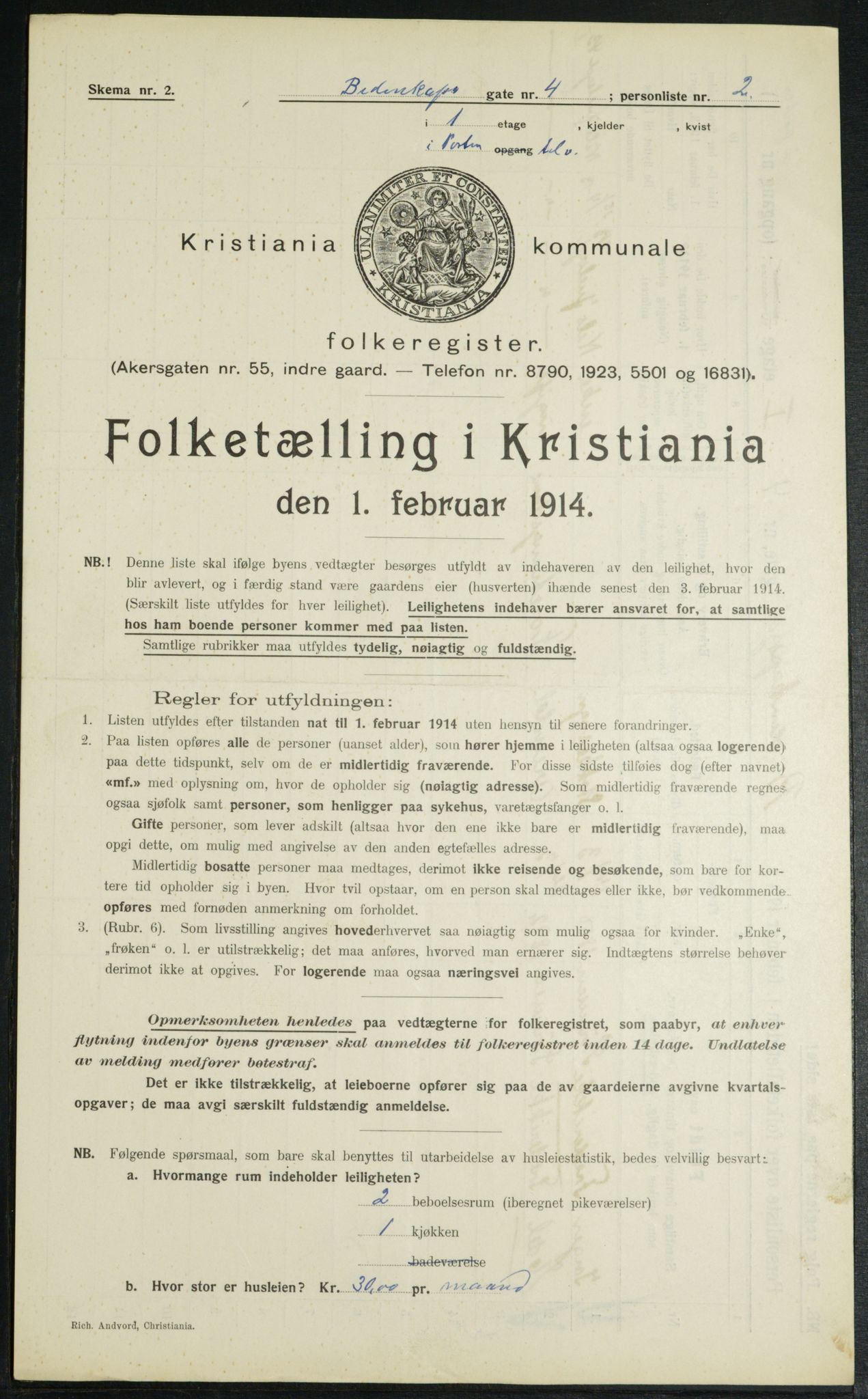 OBA, Municipal Census 1914 for Kristiania, 1914, p. 4771