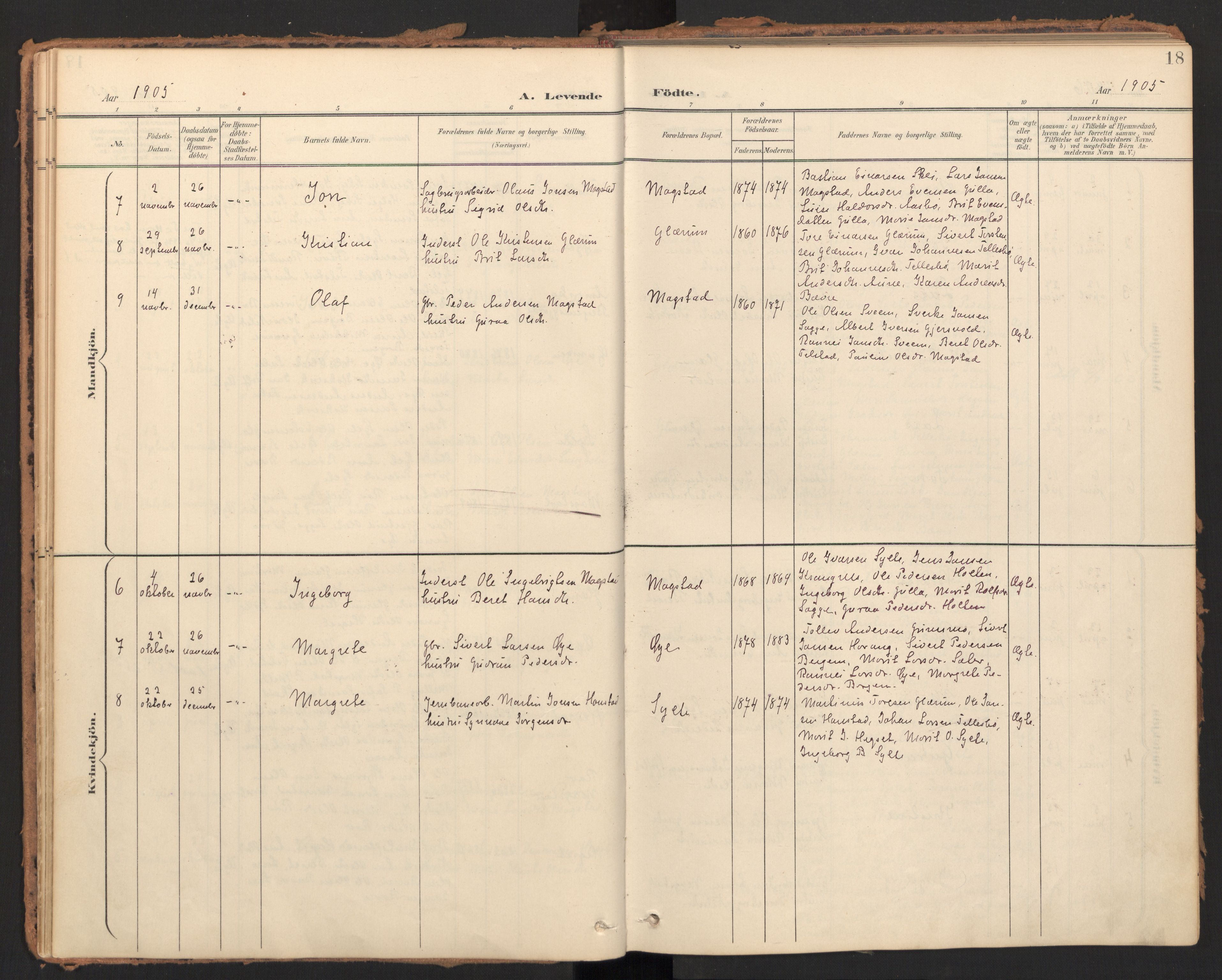 Ministerialprotokoller, klokkerbøker og fødselsregistre - Møre og Romsdal, AV/SAT-A-1454/595/L1048: Parish register (official) no. 595A10, 1900-1917, p. 18